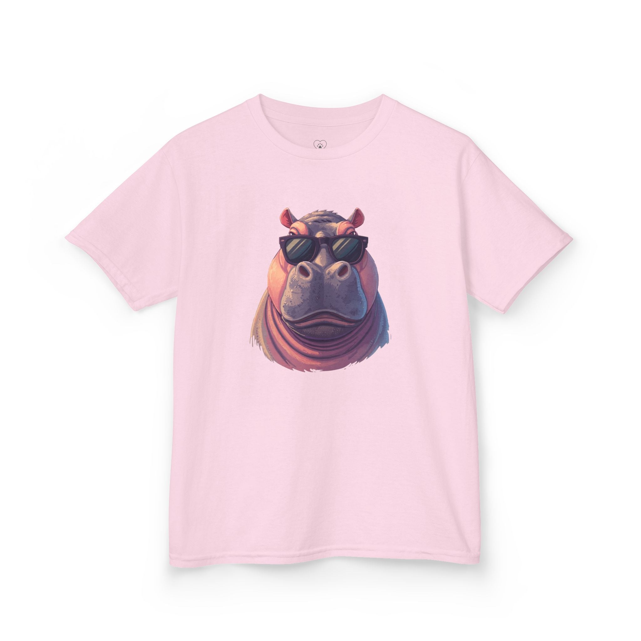 Kids Hippo Sunglasses T‑Shirt — Cool Cartoon Animal Tee for Boys & Girls