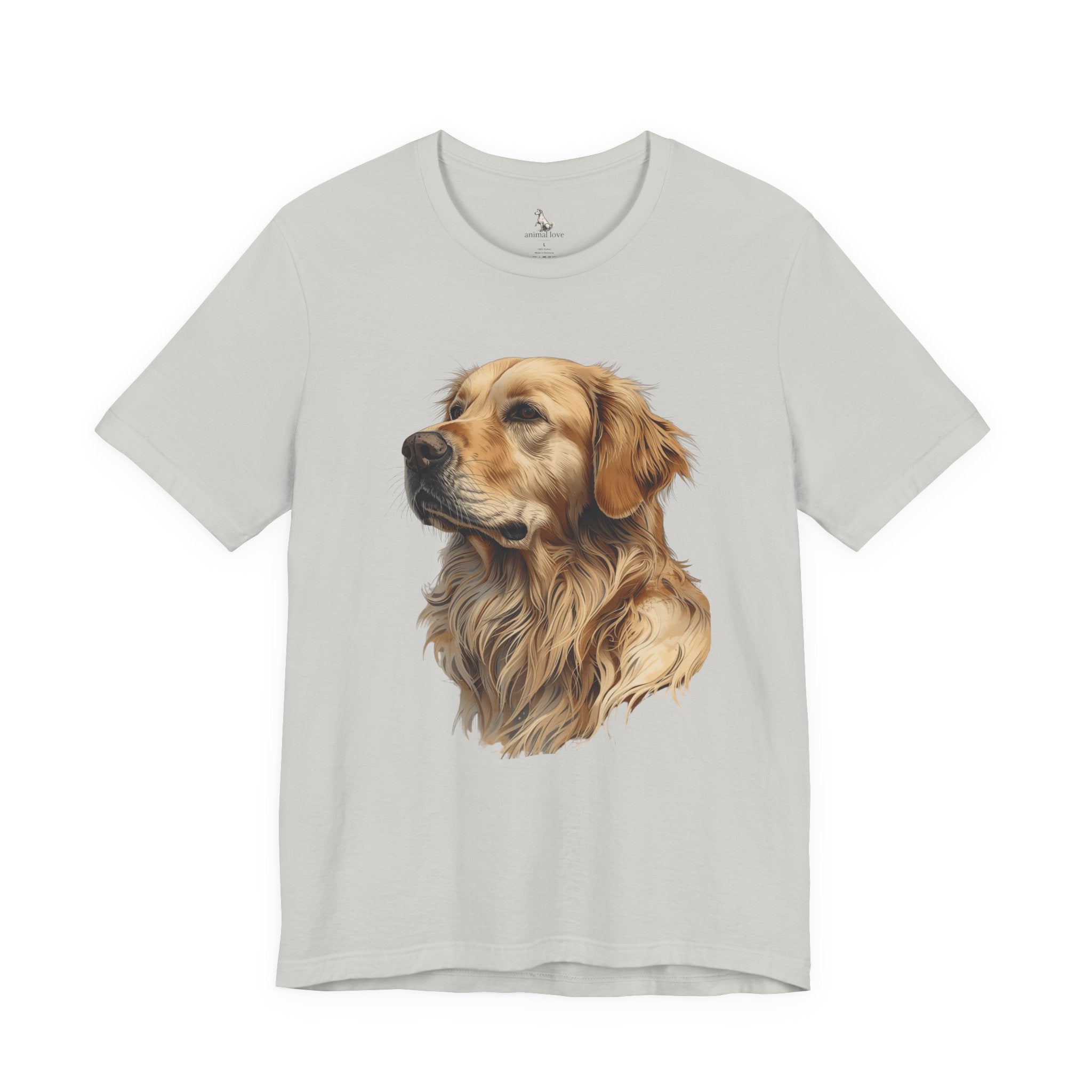 Golden Retriever Portrait T-Shirt — Realistic Dog Tee for Pet Lovers