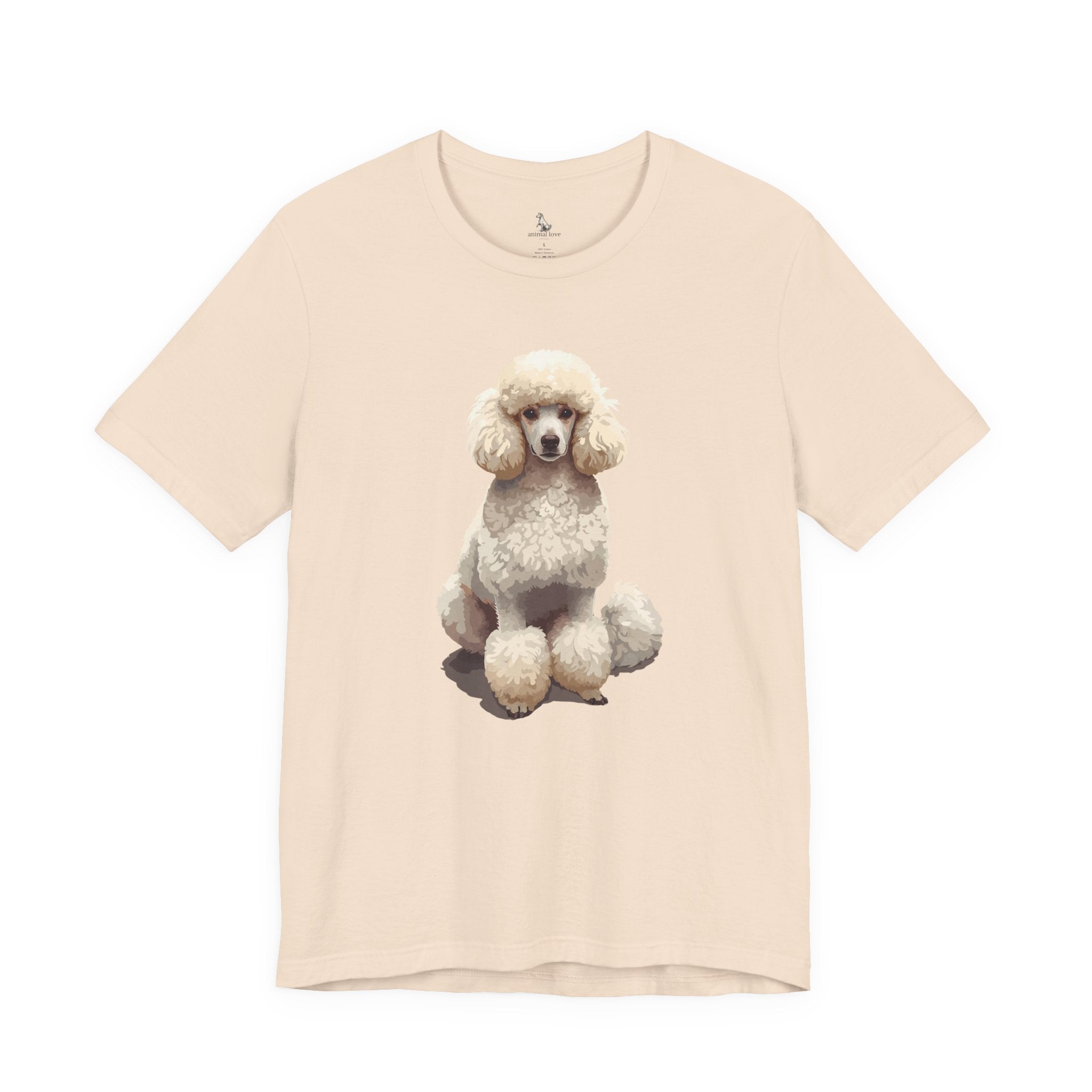 Poodle Portrait T‑Shirt — Realistic White Standard Poodle Tee