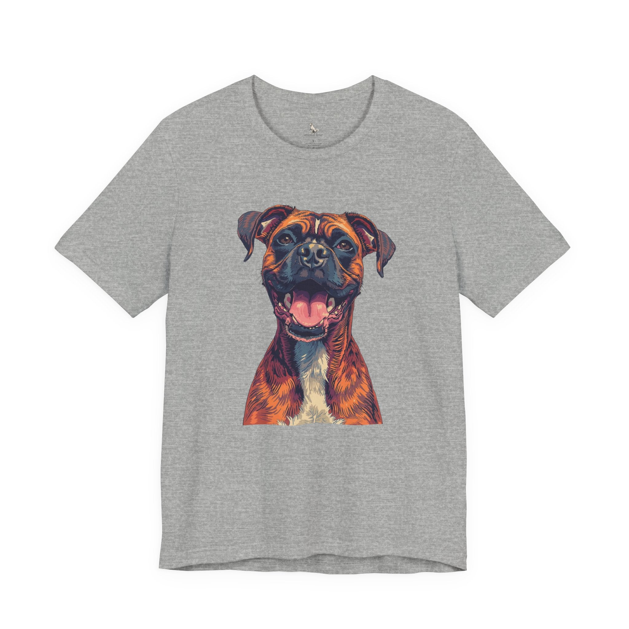 Happy Boxer Dog T‑Shirt — Colorful Portrait Pet Tee