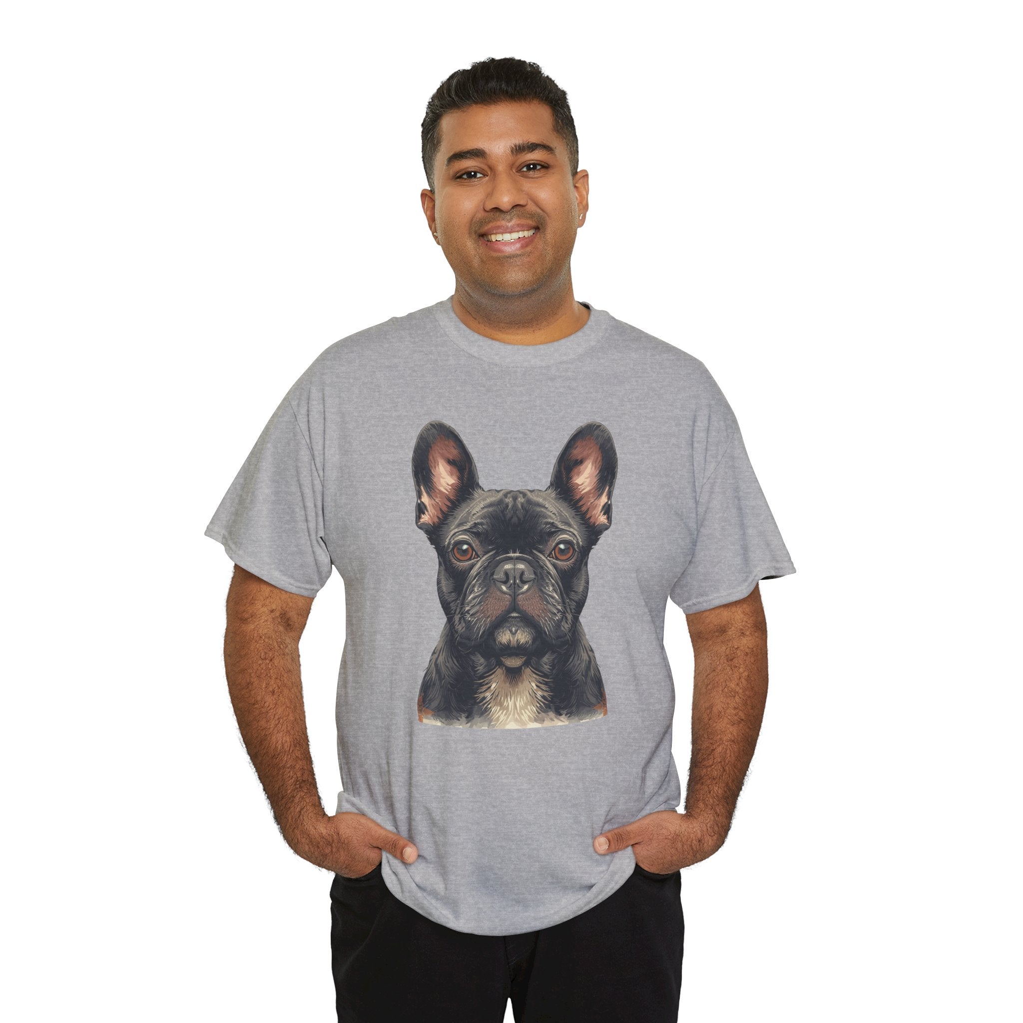 Black French Bulldog Portrait T-Shirt — Frenchie Love Graphic Tee