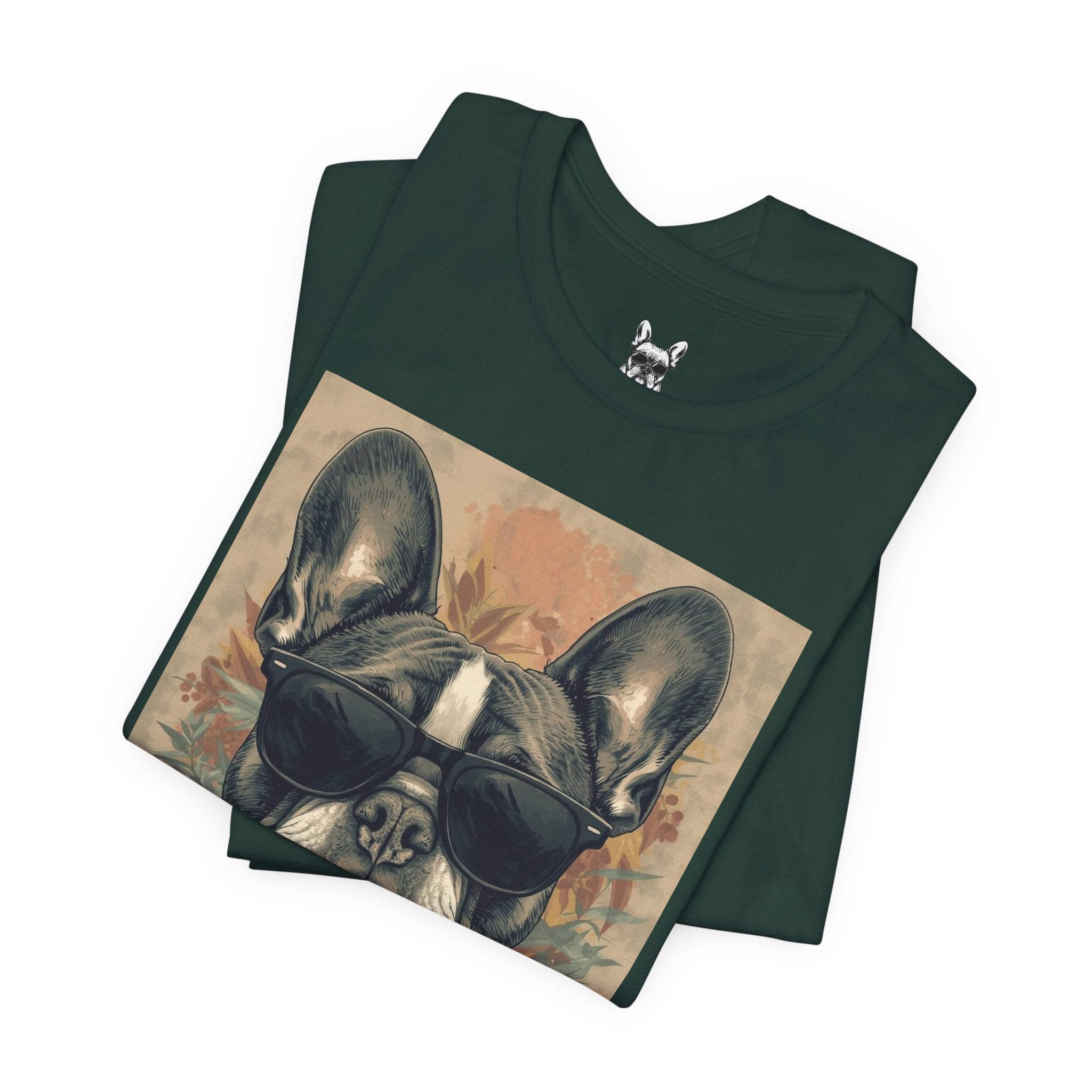 Cool French Bulldog Sunglasses T-Shirt — Vintage Dog Graphic Tee