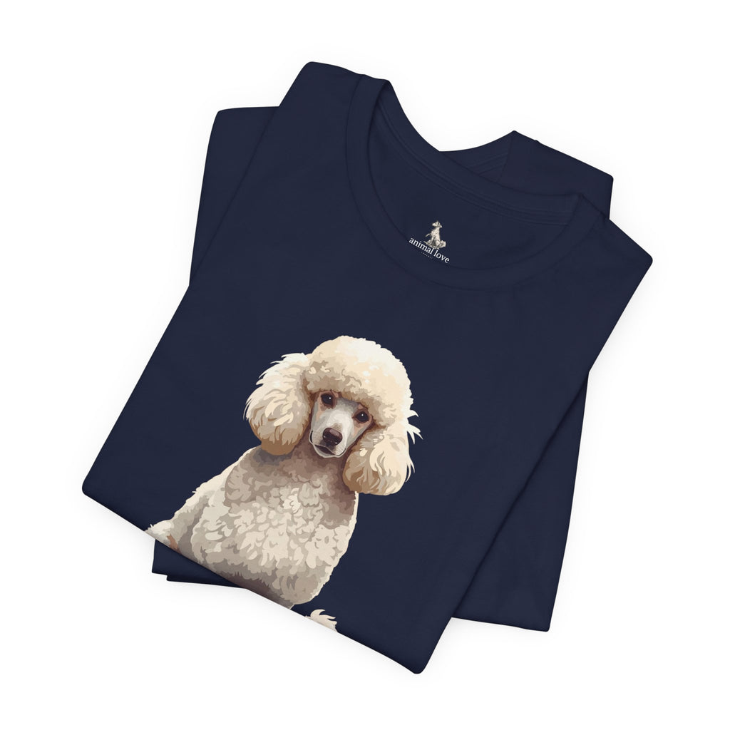 Poodle Portrait T‑Shirt — Realistic White Standard Poodle Tee