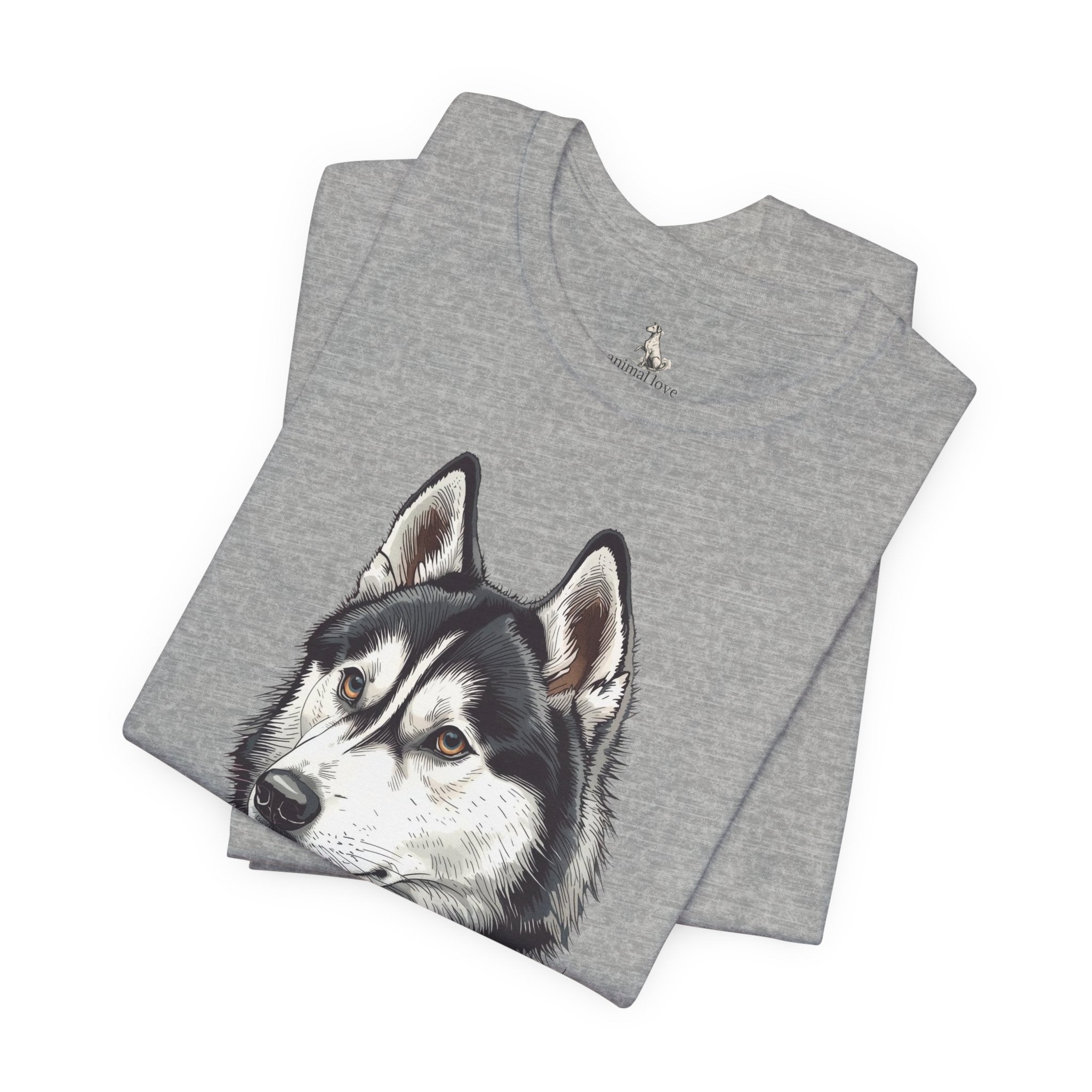 Husky Portrait T-Shirt — Realistic Siberian Husky Dog Tee