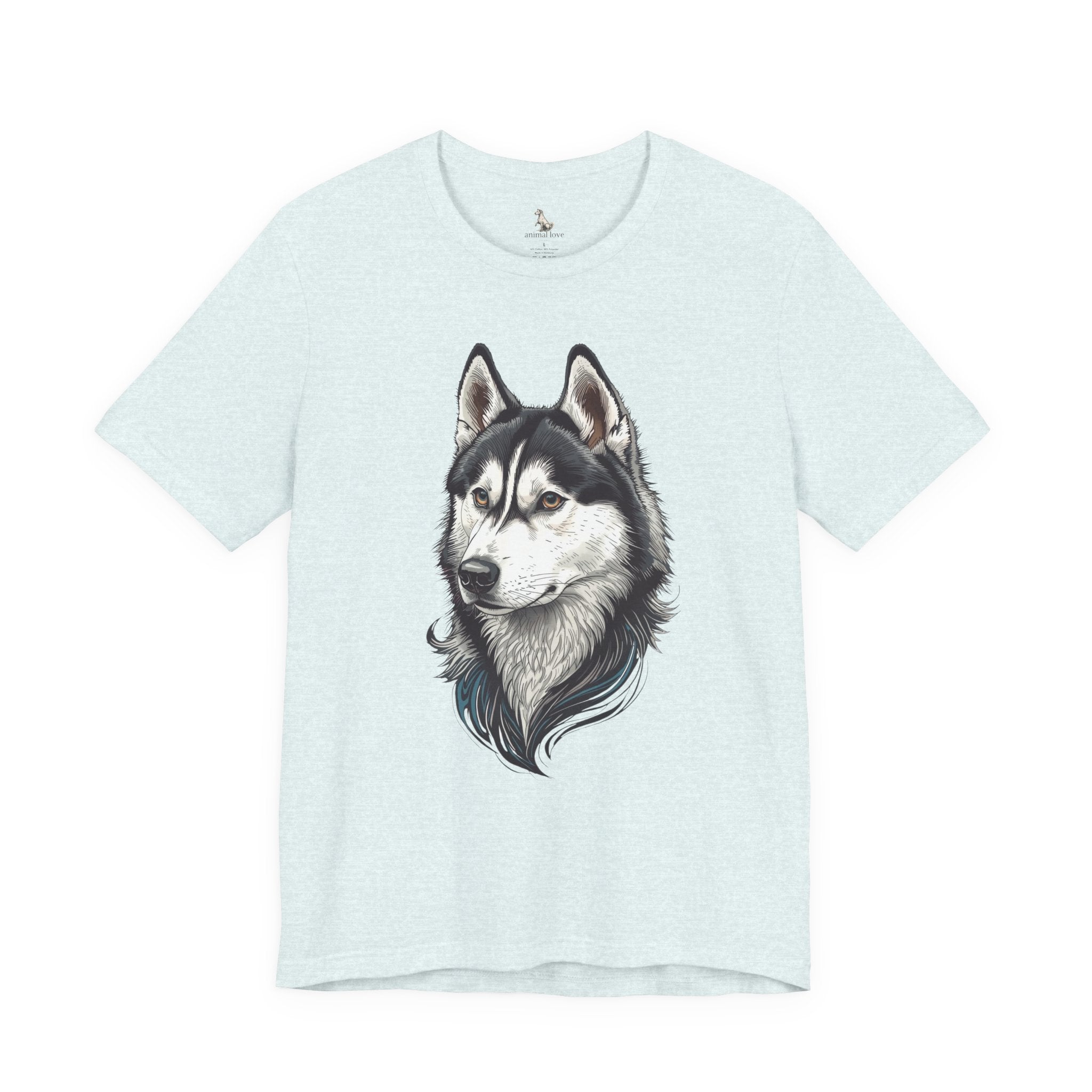 Husky Portrait T-Shirt — Realistic Siberian Husky Dog Tee