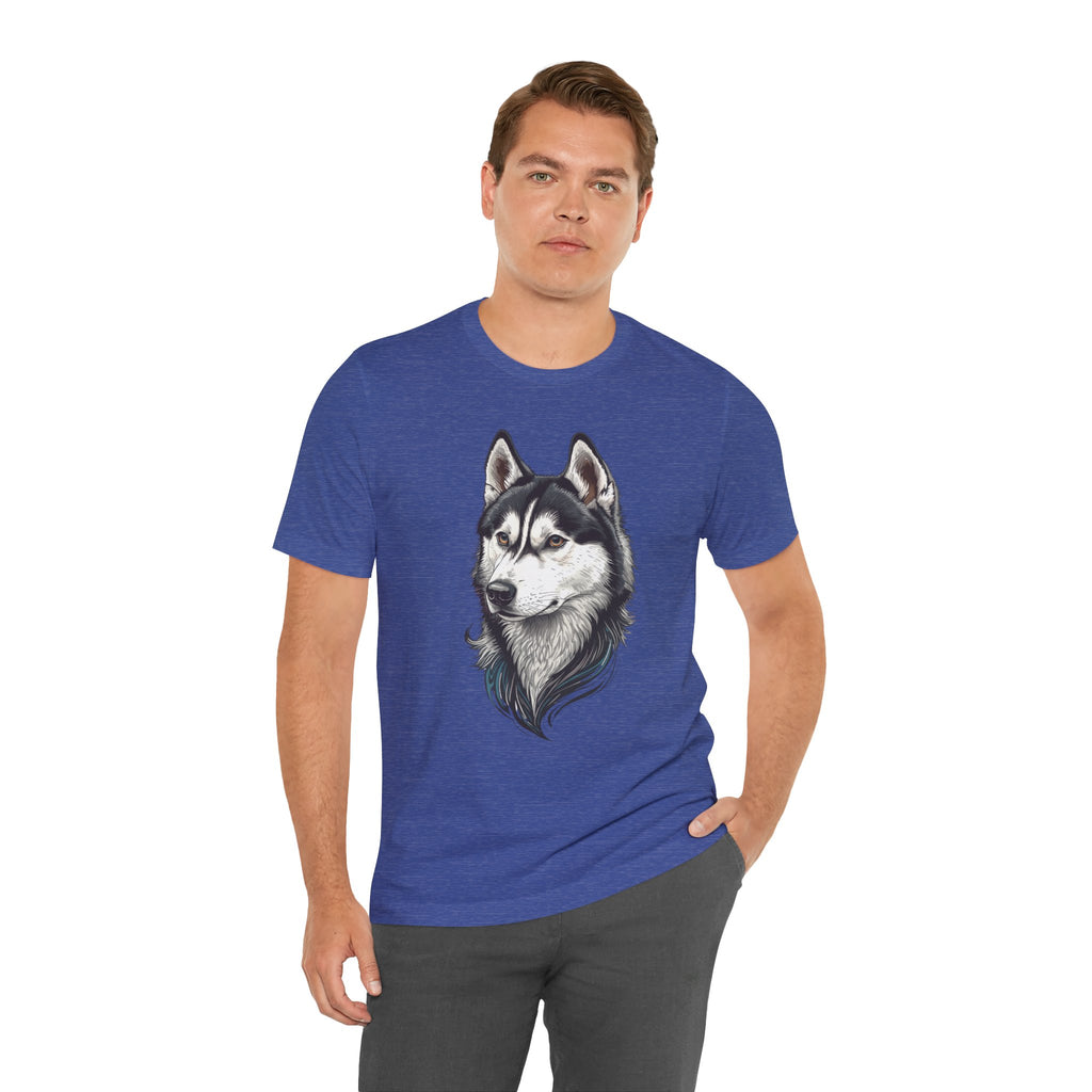 Husky Portrait T-Shirt — Realistic Siberian Husky Dog Tee