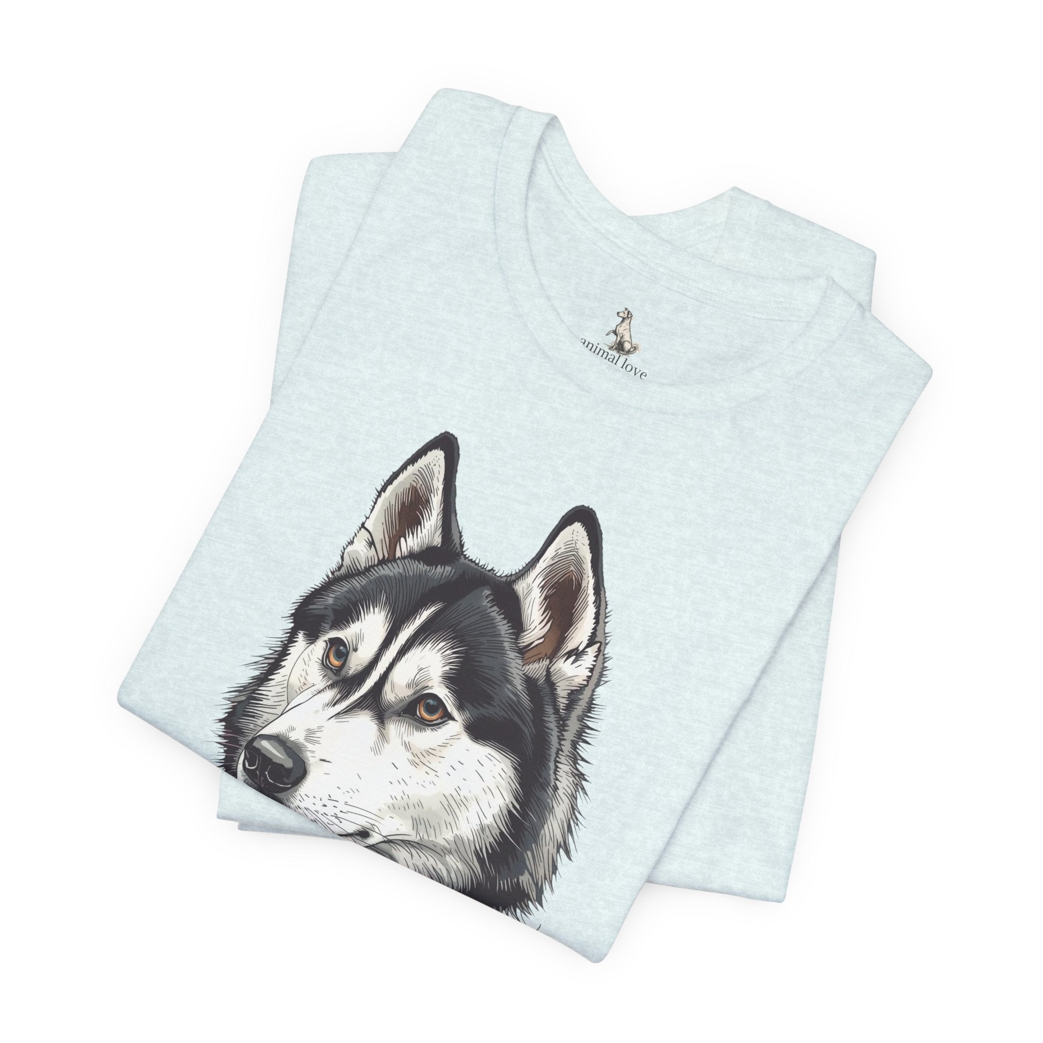 Husky Portrait T-Shirt — Realistic Siberian Husky Dog Tee