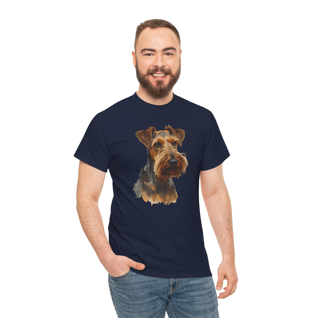 Airedale Terrier Portrait T‑Shirt – Realistic Dog Face Tee for Airedale Lovers