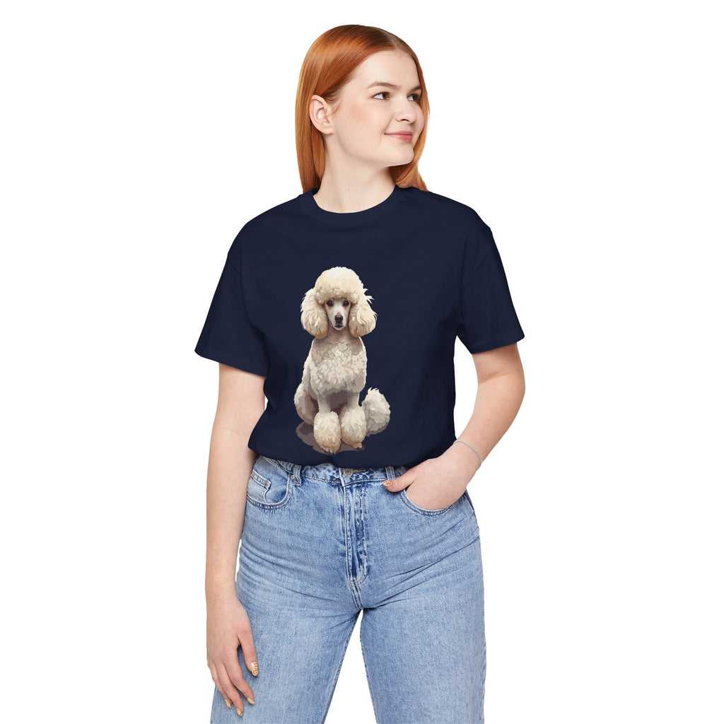 Poodle Portrait T‑Shirt — Realistic White Standard Poodle Tee