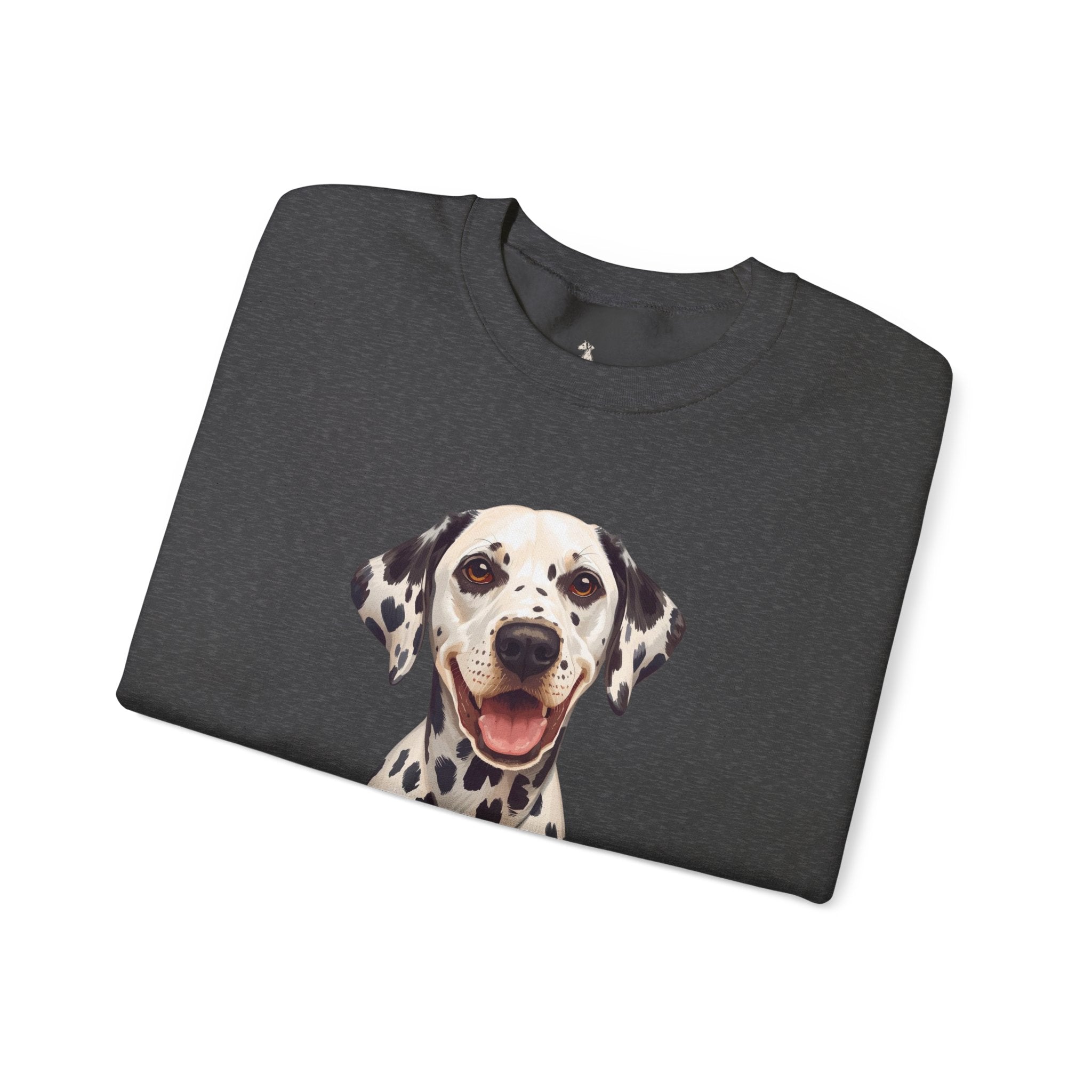 Dalmatian Smile Crewneck Sweatshirt — Cute Dog Graphic Pullover