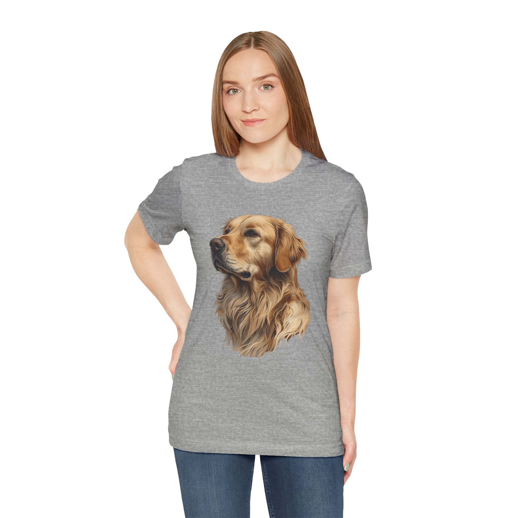 Golden Retriever Portrait T-Shirt — Realistic Dog Tee for Pet Lovers