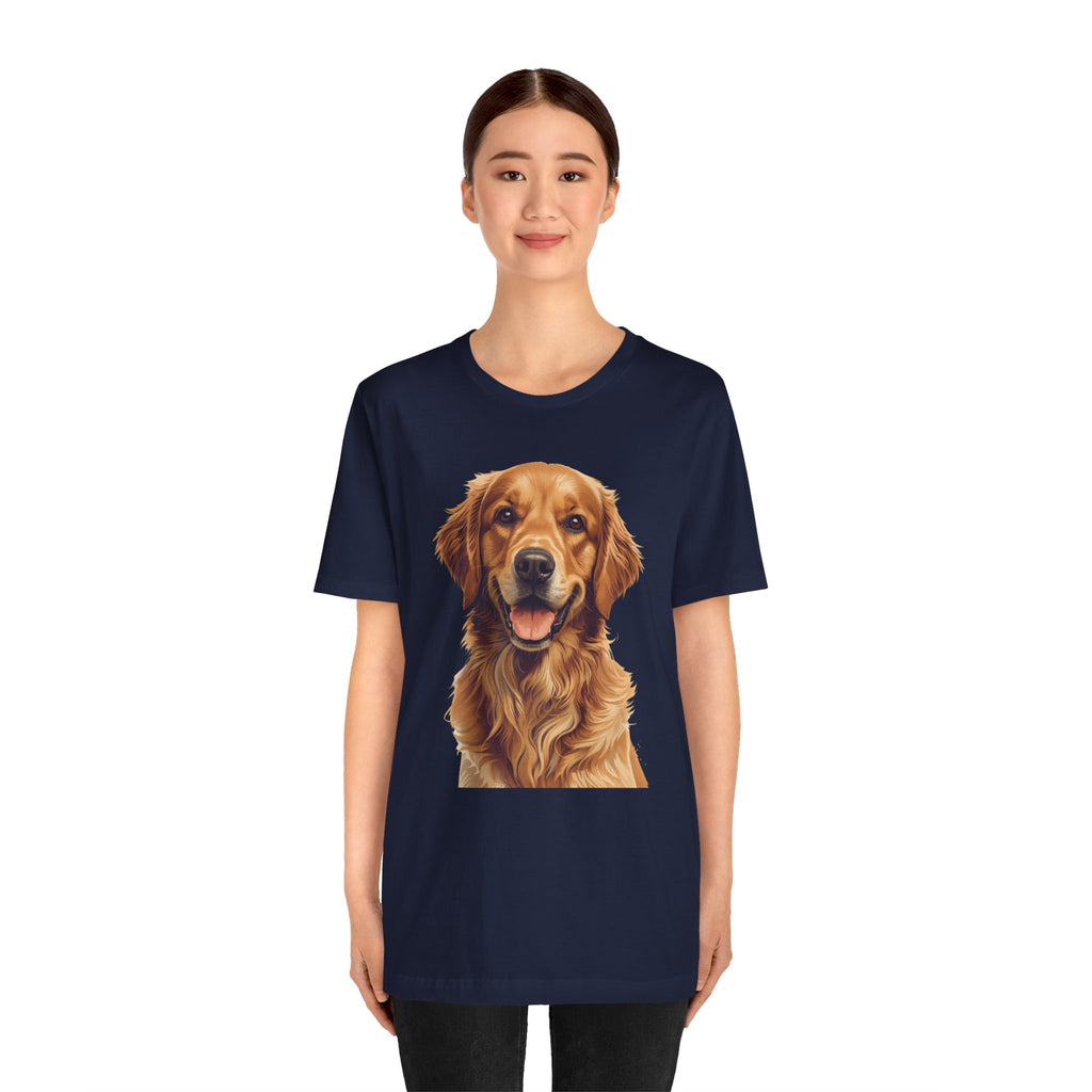 Golden Retriever Portrait T-Shirt — Smiling Dog Tee for Dog Lovers