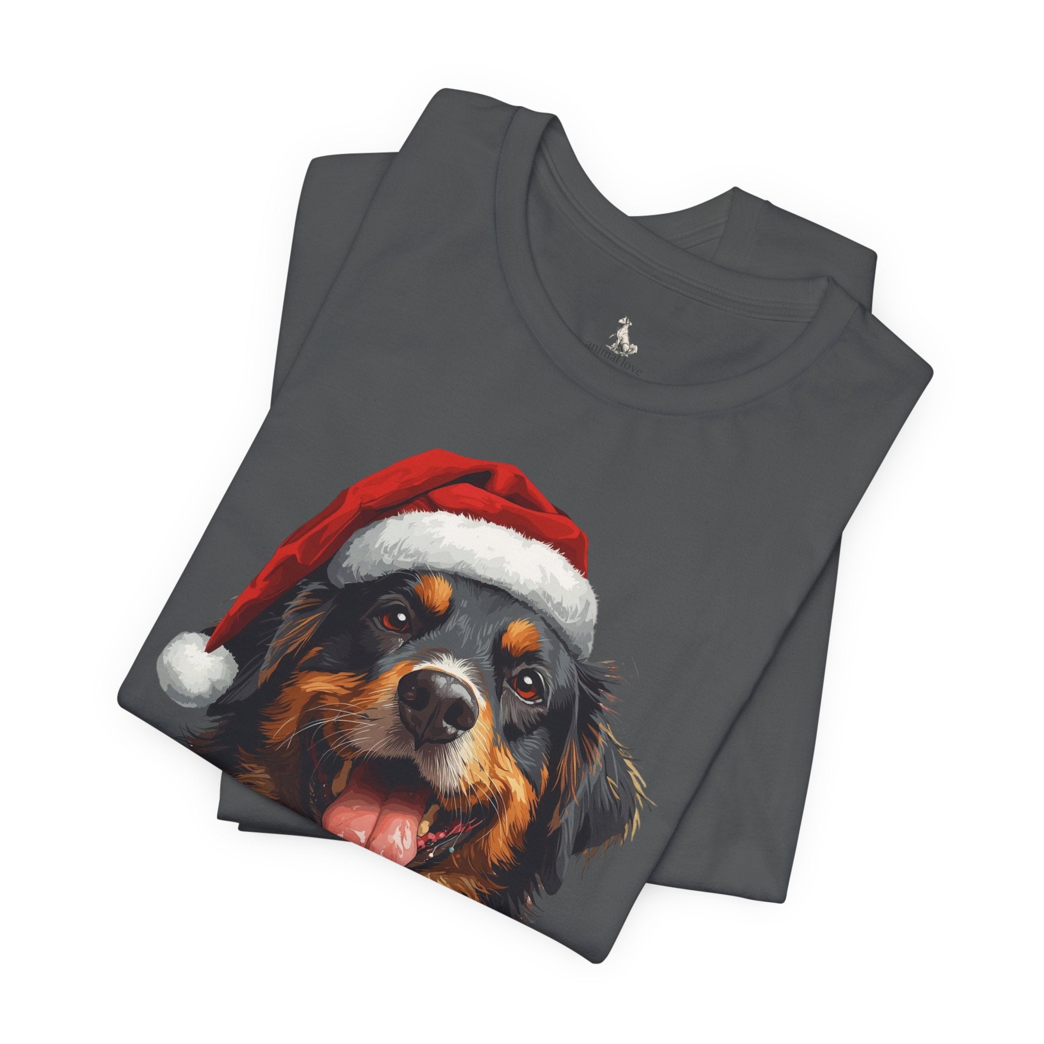 Christmas Bernese Mountain Dog T-Shirt — Santa Hat Holiday Tee