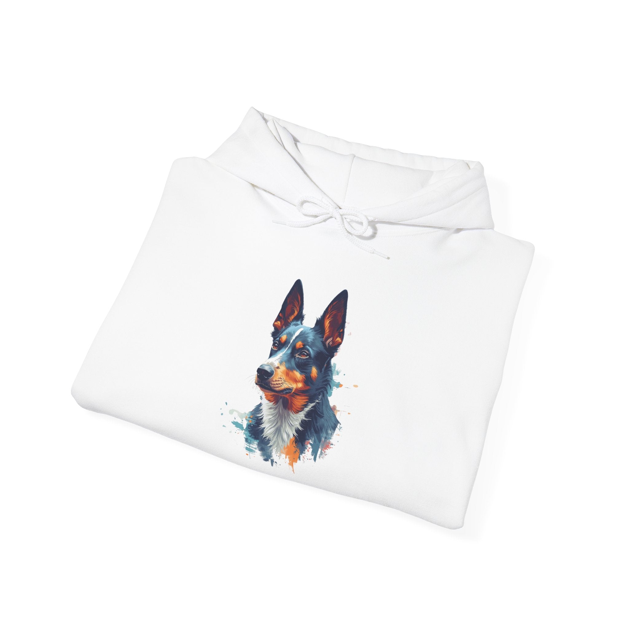 Australian Kelpie Watercolor Hoodie — Artistic Dog Portrait Pullover