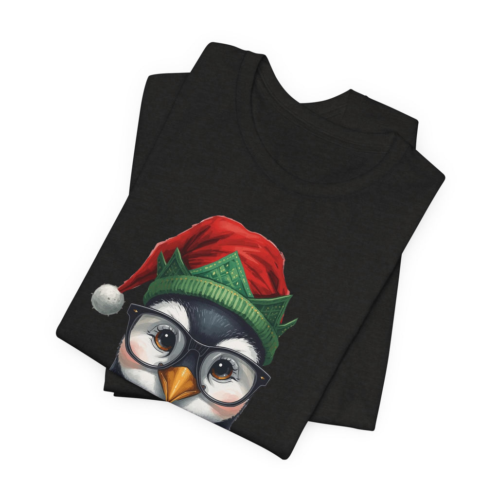 Penguin with Glasses Christmas Tee — Cute Holiday Penguin Shirt