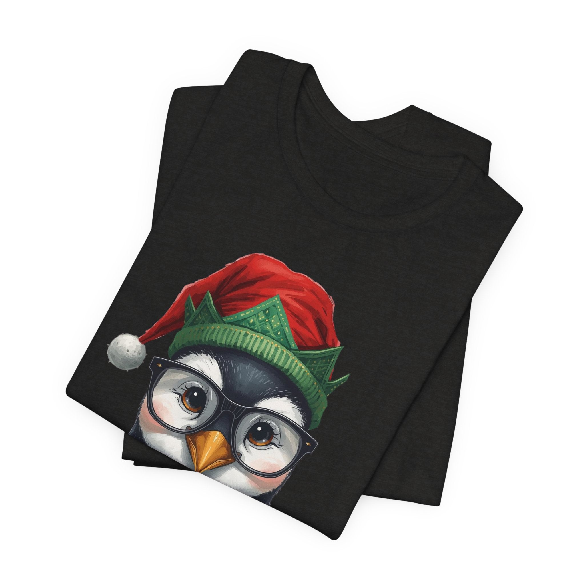 Penguin with Glasses Christmas Tee — Cute Holiday Penguin Shirt
