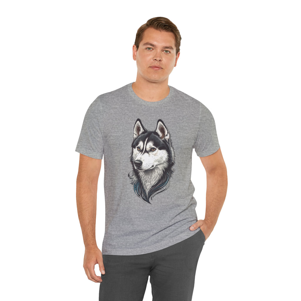 Husky Portrait T-Shirt — Realistic Siberian Husky Dog Tee