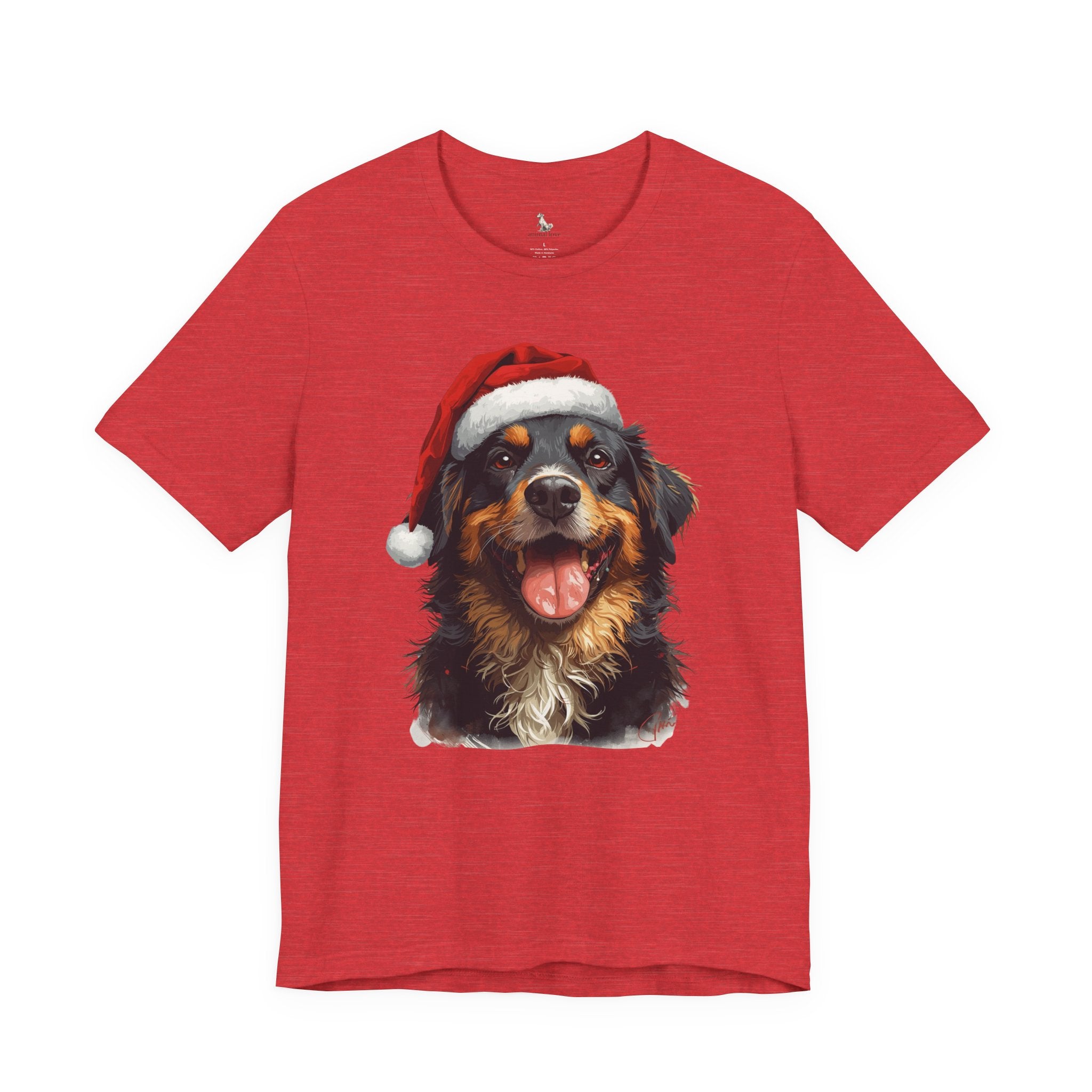 Christmas Bernese Mountain Dog T-Shirt — Santa Hat Holiday Tee