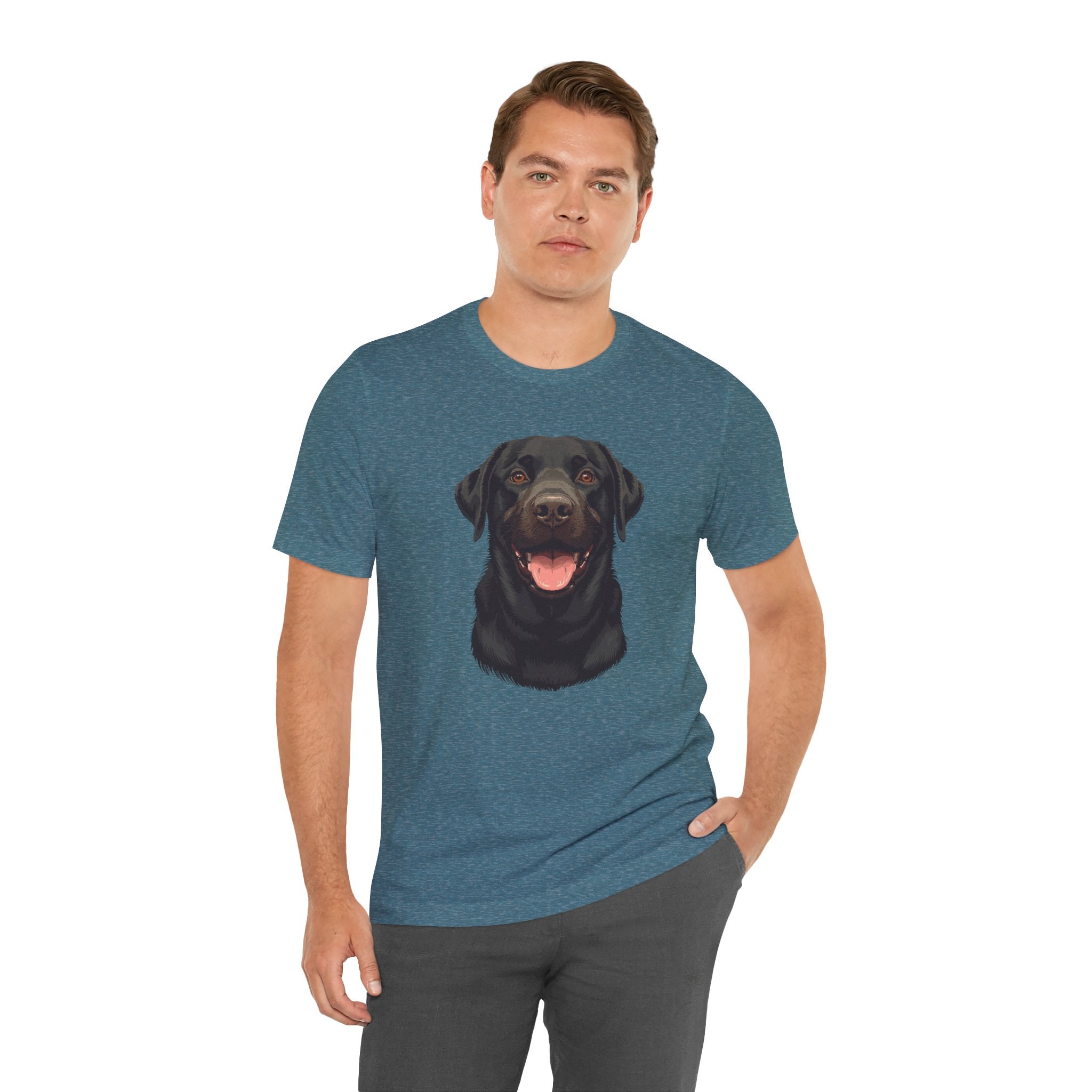 Black Labrador Portrait Tee - Happy Lab Dog Graphic T-Shirt