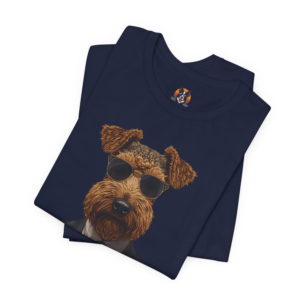 Airedale Gentleman T‑Shirt — Dog in Suit Graphic Tee