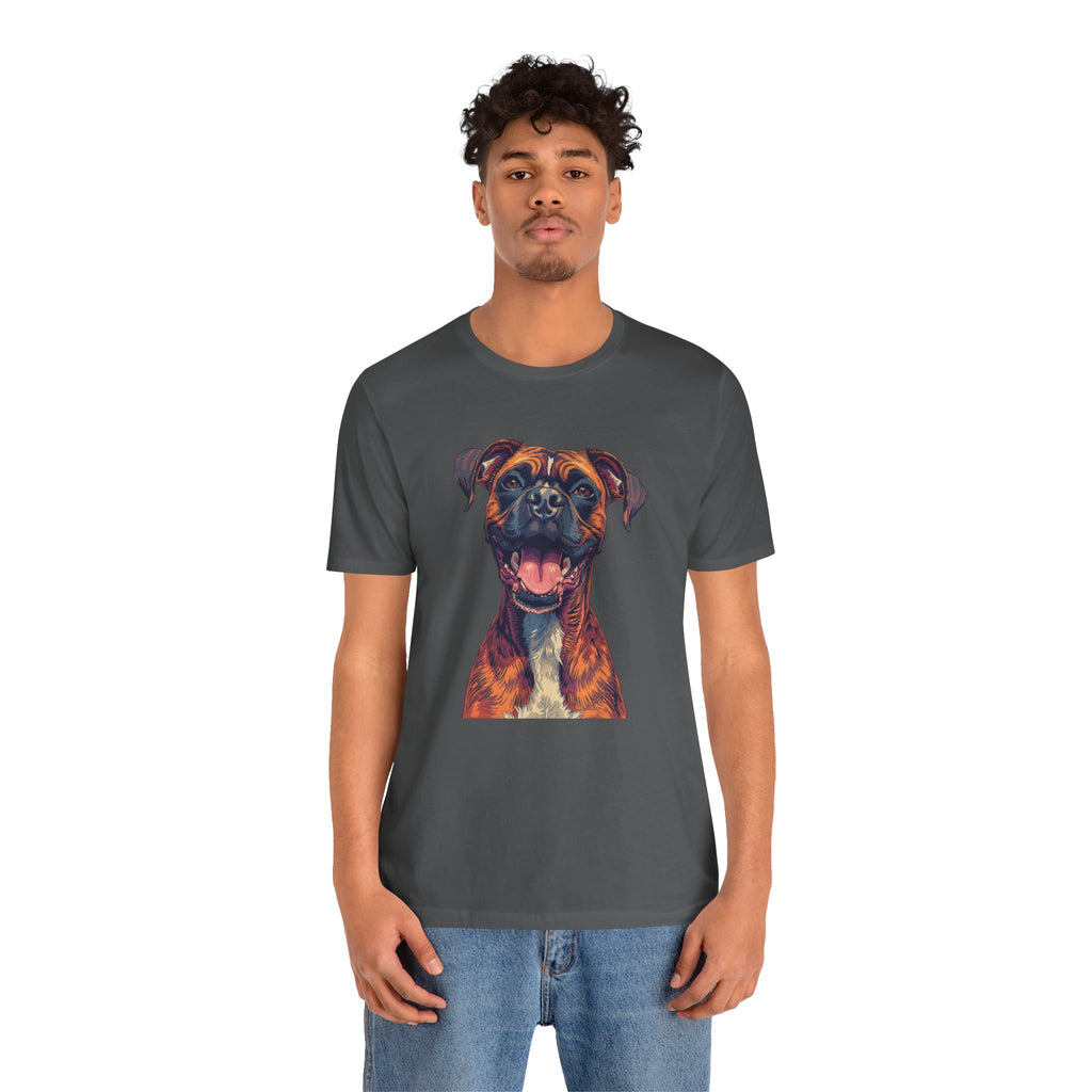Happy Boxer Dog T‑Shirt — Colorful Portrait Pet Tee