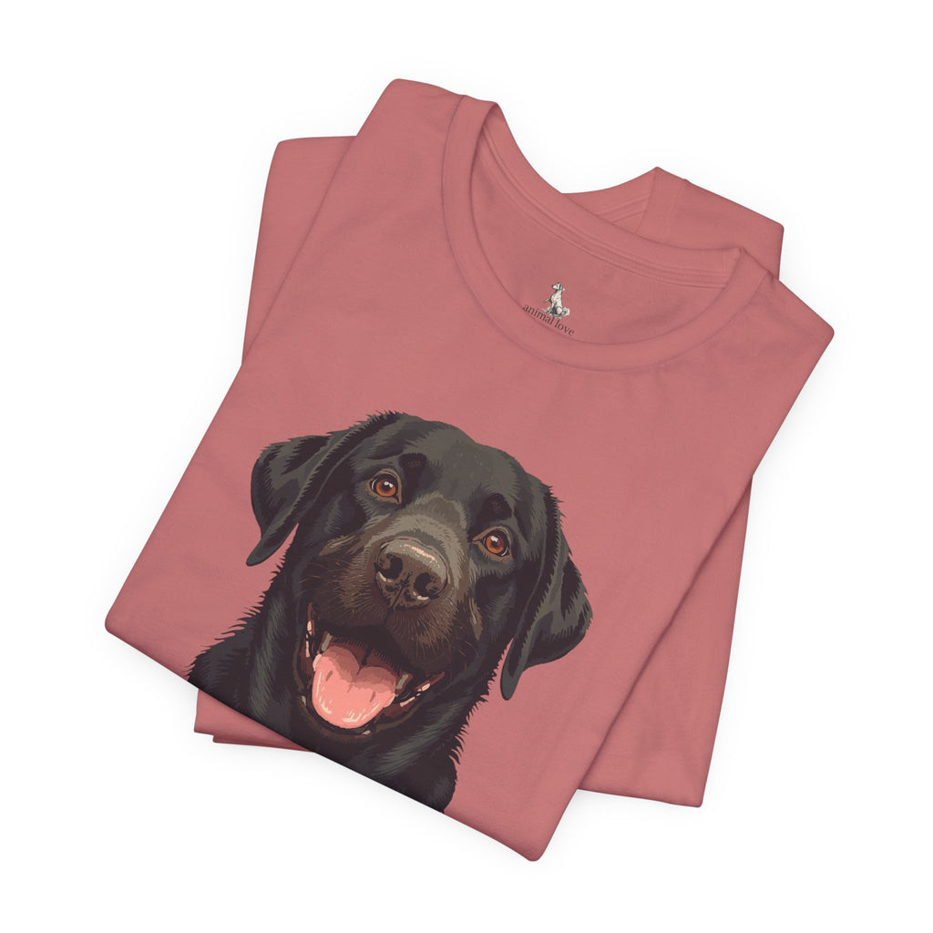 Black Labrador Portrait Tee - Happy Lab Dog Graphic T-Shirt