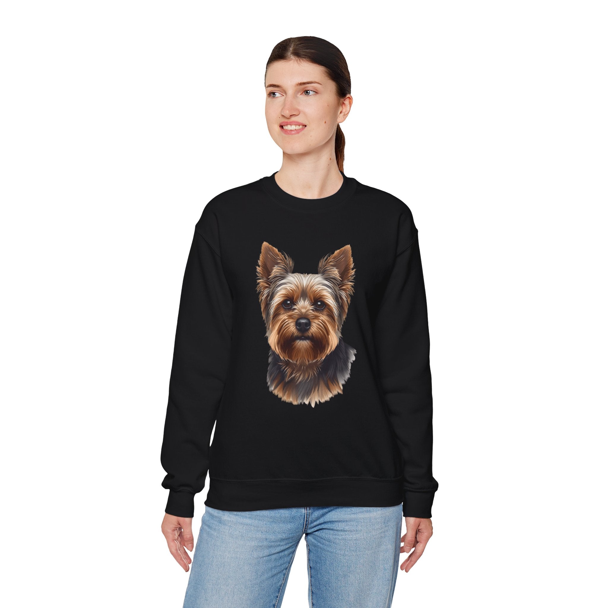 Yorkshire Terrier Crewneck Sweatshirt – Realistic Yorkie Portrait Pullover