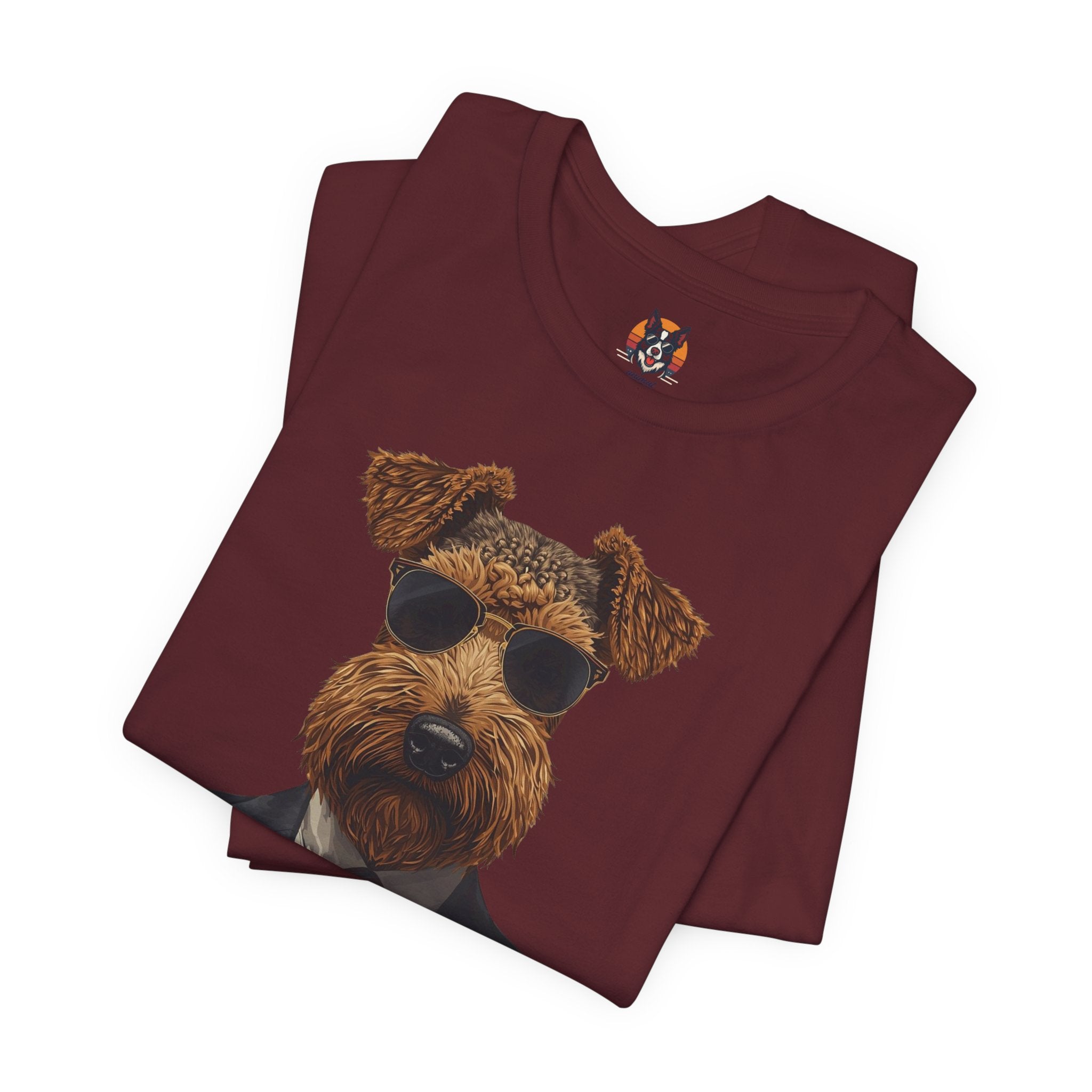 Airedale Gentleman T‑Shirt — Dog in Suit Graphic Tee
