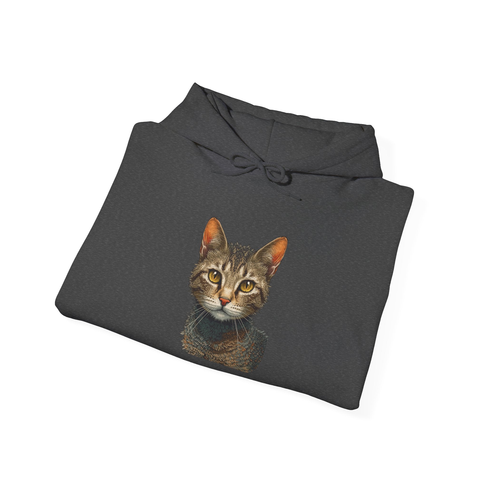 Cat Portrait Hoodie — Realistic Tabby Kitten Graphic Pullover