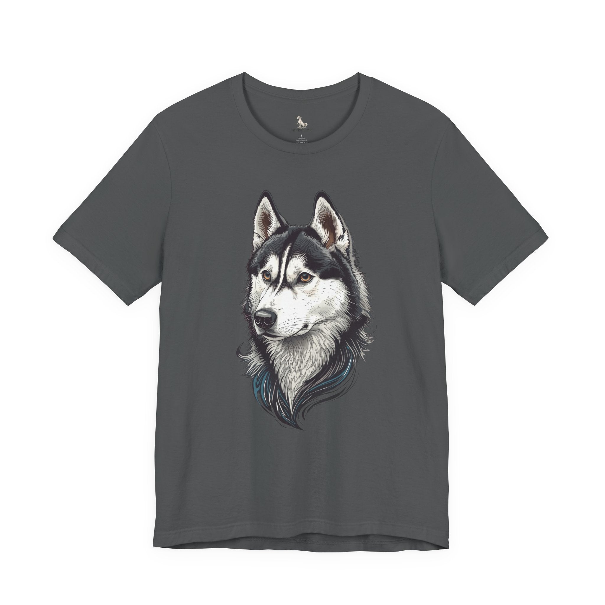 Husky Portrait T-Shirt — Realistic Siberian Husky Dog Tee