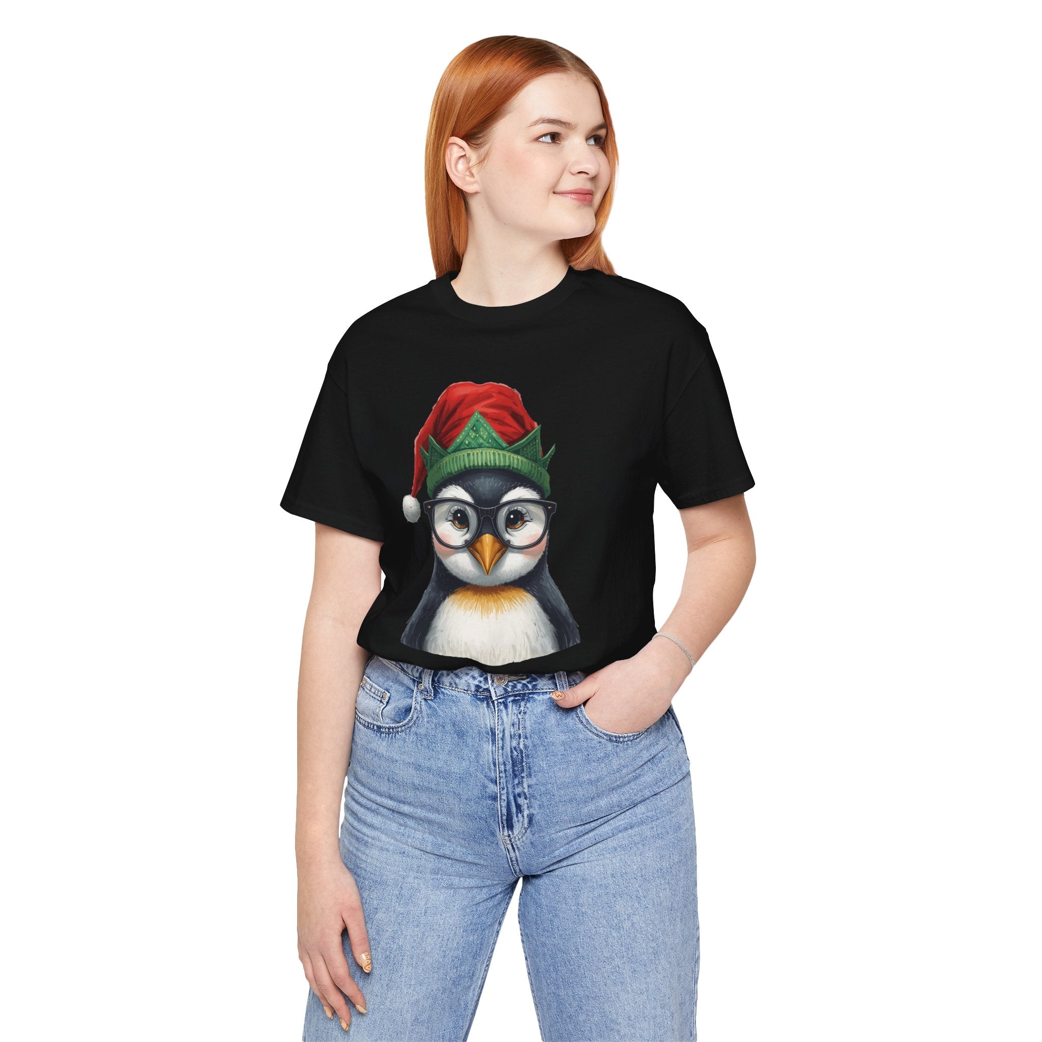 Penguin with Glasses Christmas Tee — Cute Holiday Penguin Shirt
