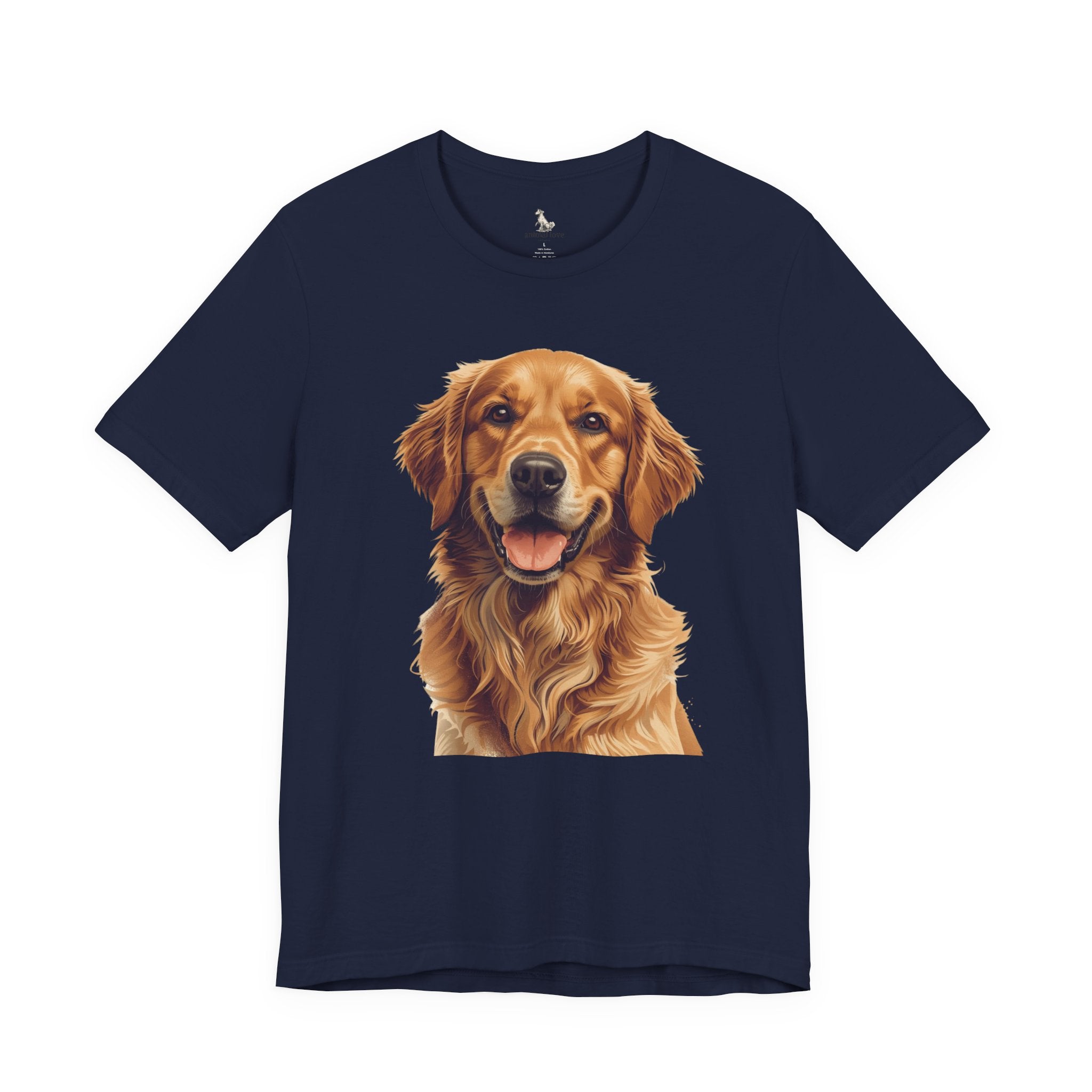 Golden Retriever Portrait T-Shirt — Smiling Dog Tee for Dog Lovers