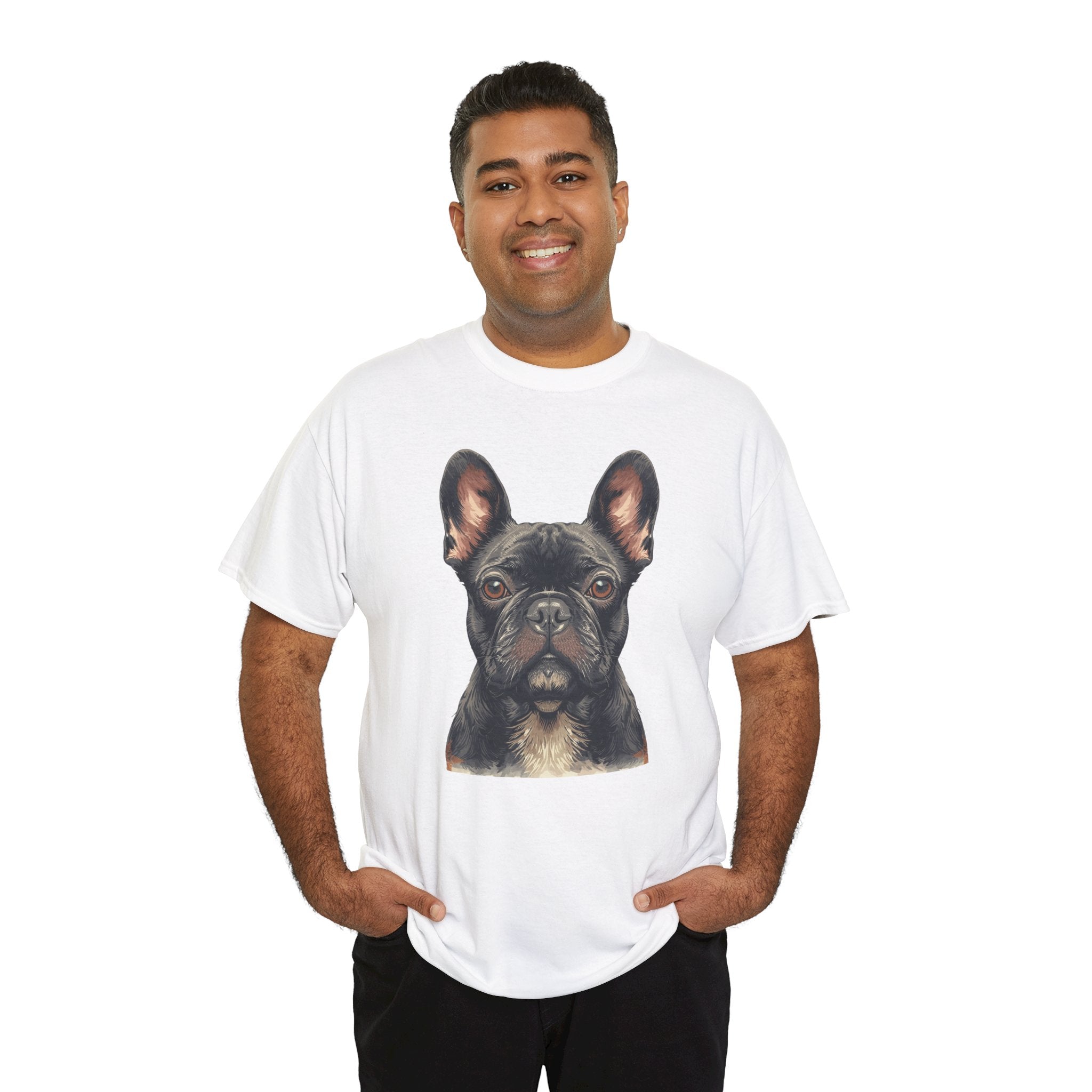 Black French Bulldog Portrait T-Shirt — Frenchie Love Graphic Tee