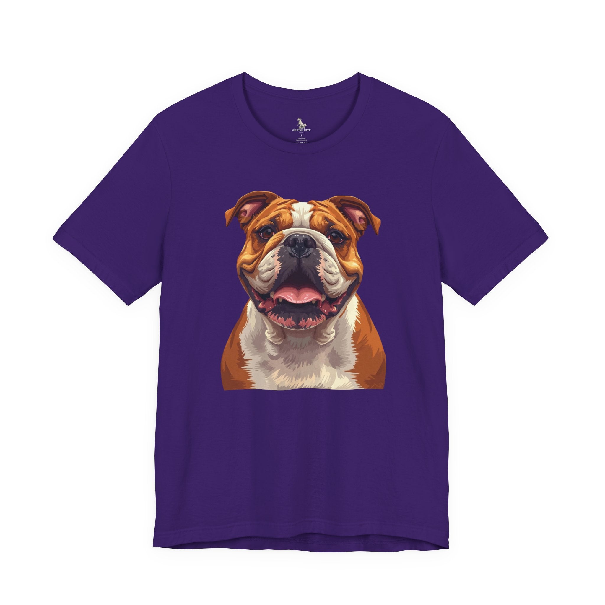 Bulldog Portrait T-Shirt — Smiling English Bulldog Graphic Tee