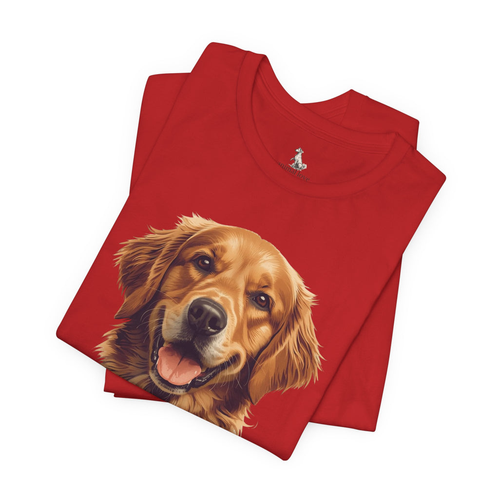 Golden Retriever Portrait T-Shirt — Smiling Dog Tee for Dog Lovers