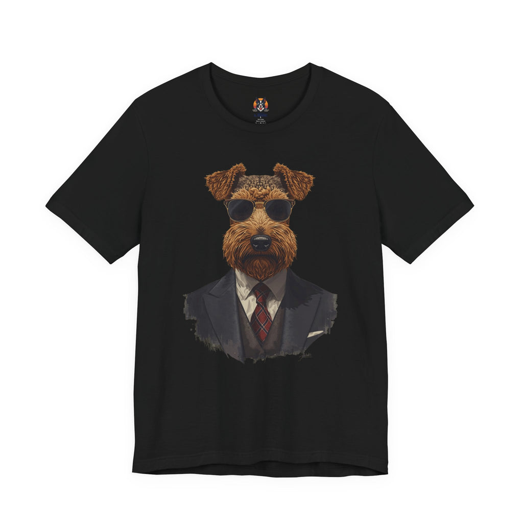 Airedale Gentleman T‑Shirt — Dog in Suit Graphic Tee