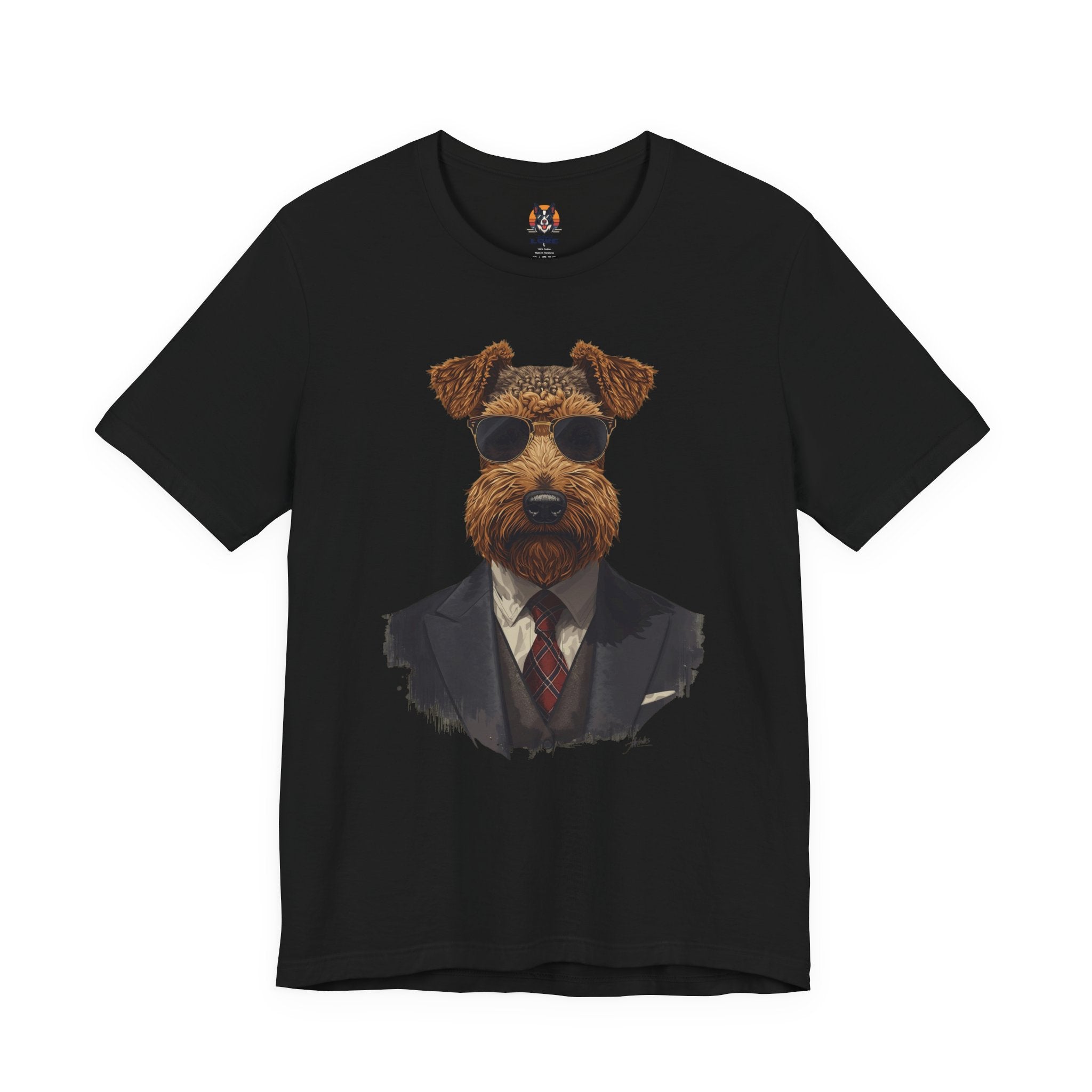 Airedale Gentleman T‑Shirt — Dog in Suit Graphic Tee