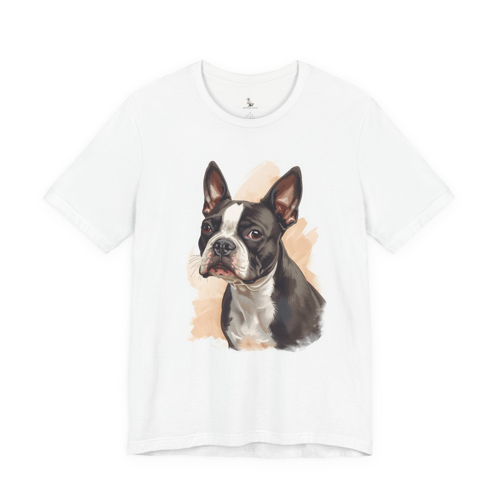 Boston Terrier Portrait T-Shirt — Watercolor Dog Lover Tee