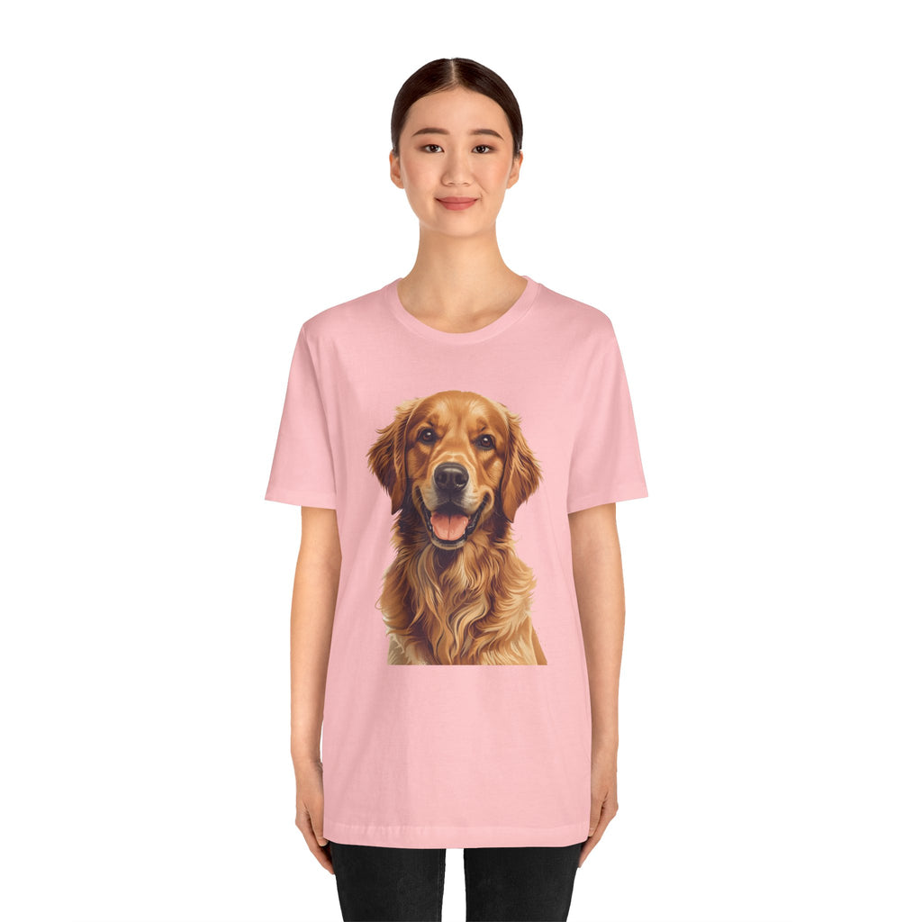 Golden Retriever Portrait T-Shirt — Smiling Dog Tee for Dog Lovers