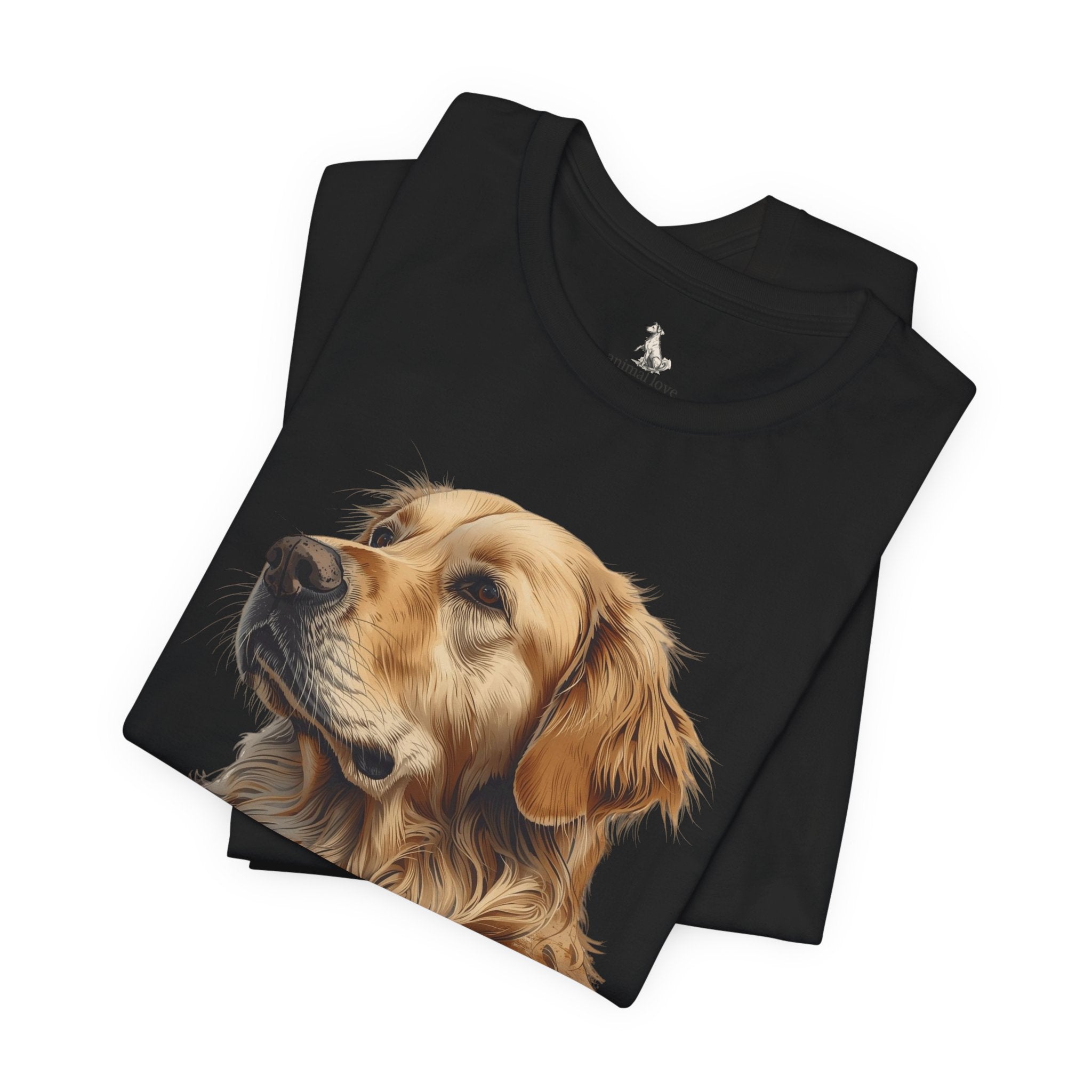 Golden Retriever Portrait T-Shirt — Realistic Dog Tee for Pet Lovers