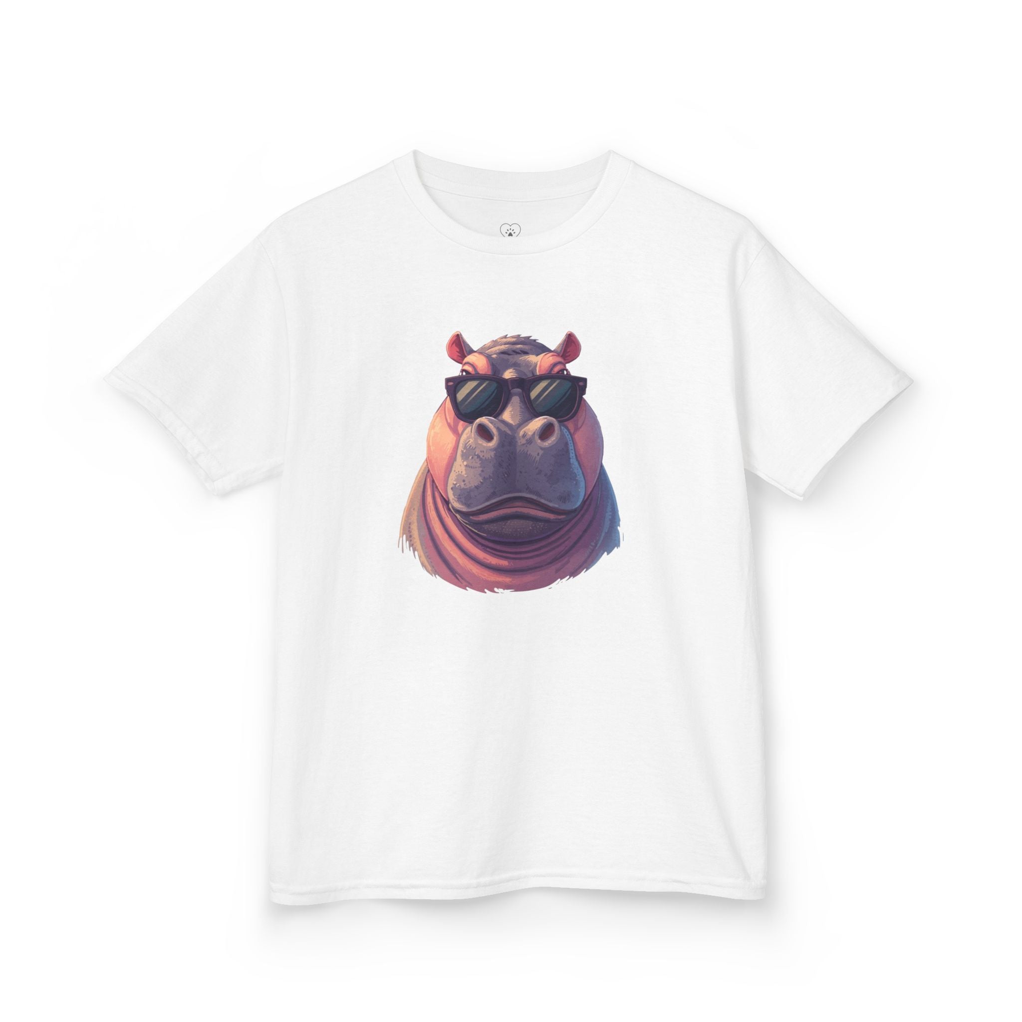 Kids Hippo Sunglasses T‑Shirt — Cool Cartoon Animal Tee for Boys & Girls