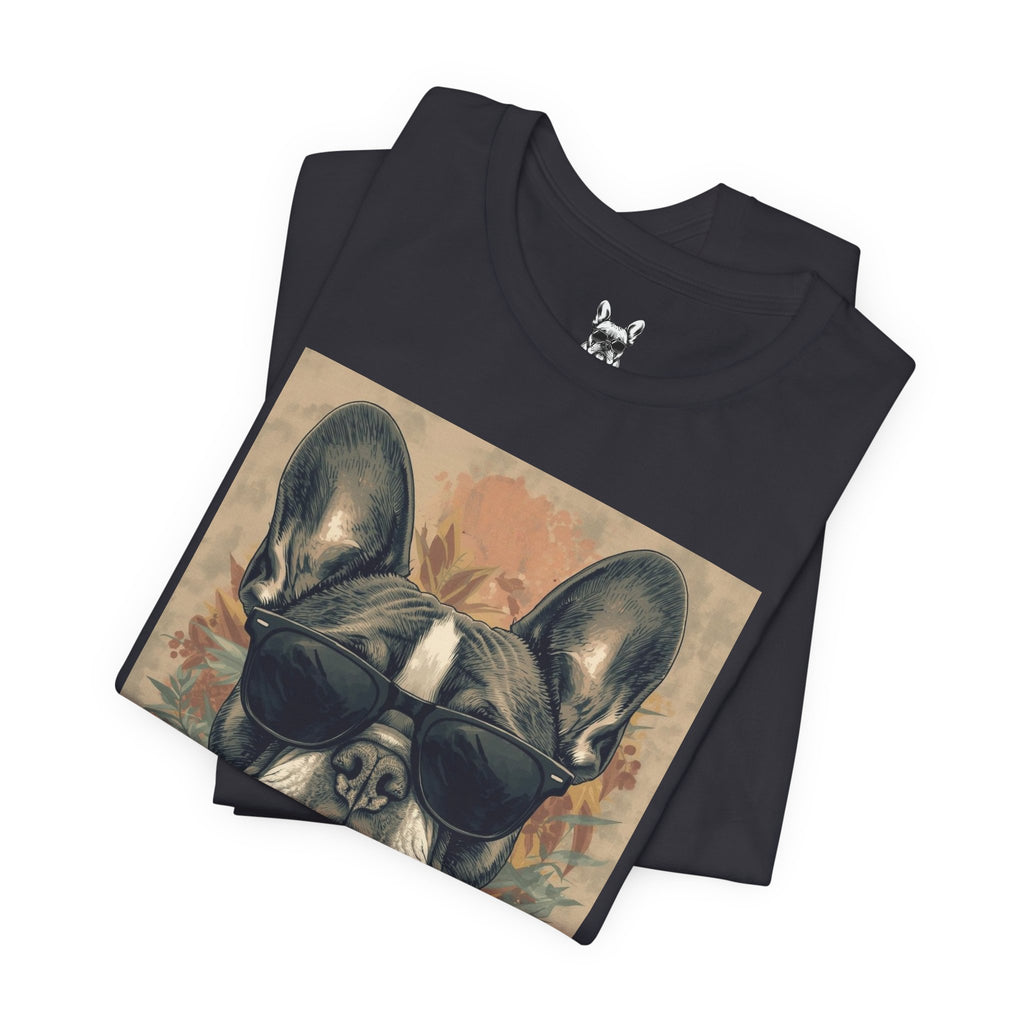 Cool French Bulldog Sunglasses T-Shirt — Vintage Dog Graphic Tee