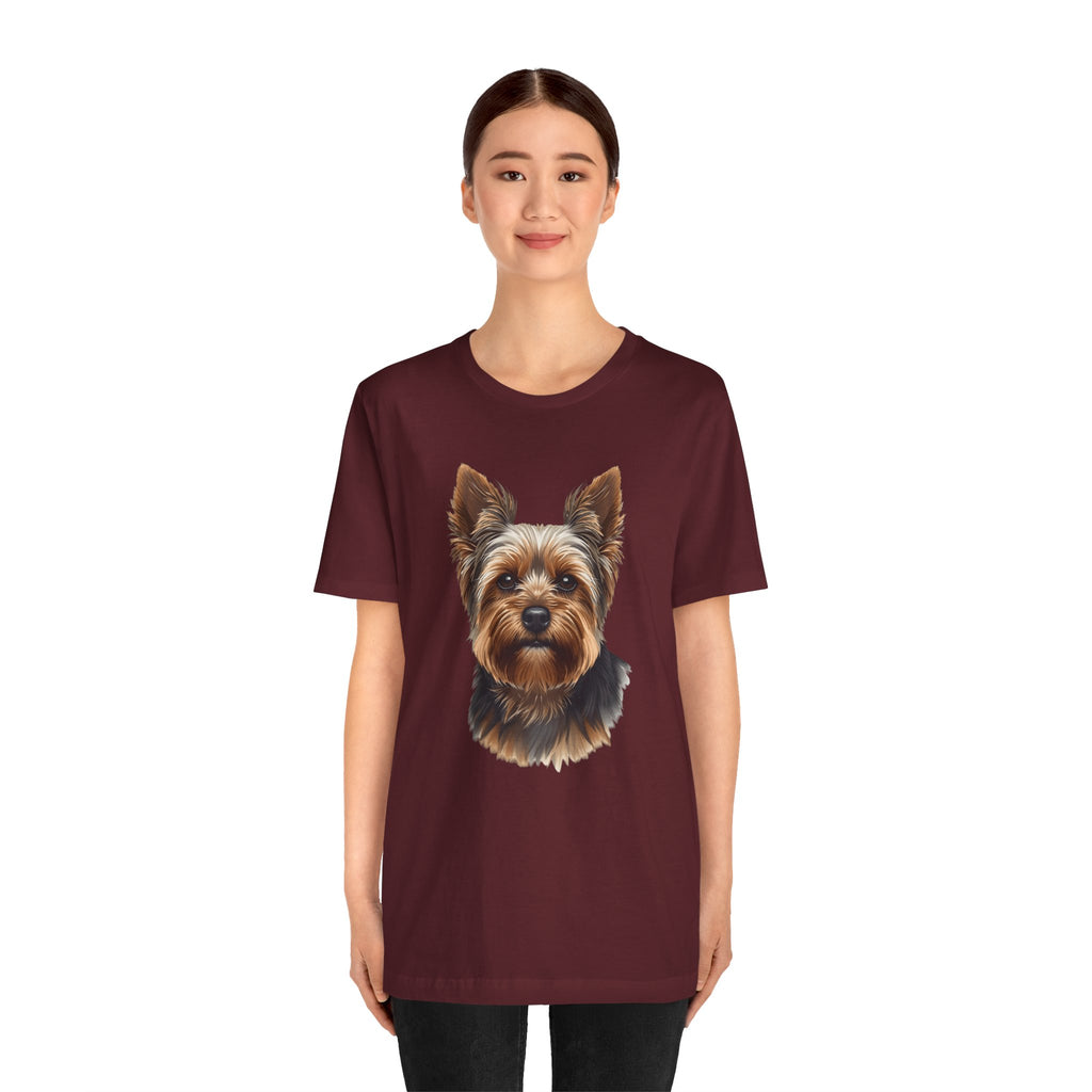 Yorkshire Terrier Portrait Tee — Realistic Cute Yorkie Dog T‑Shirt