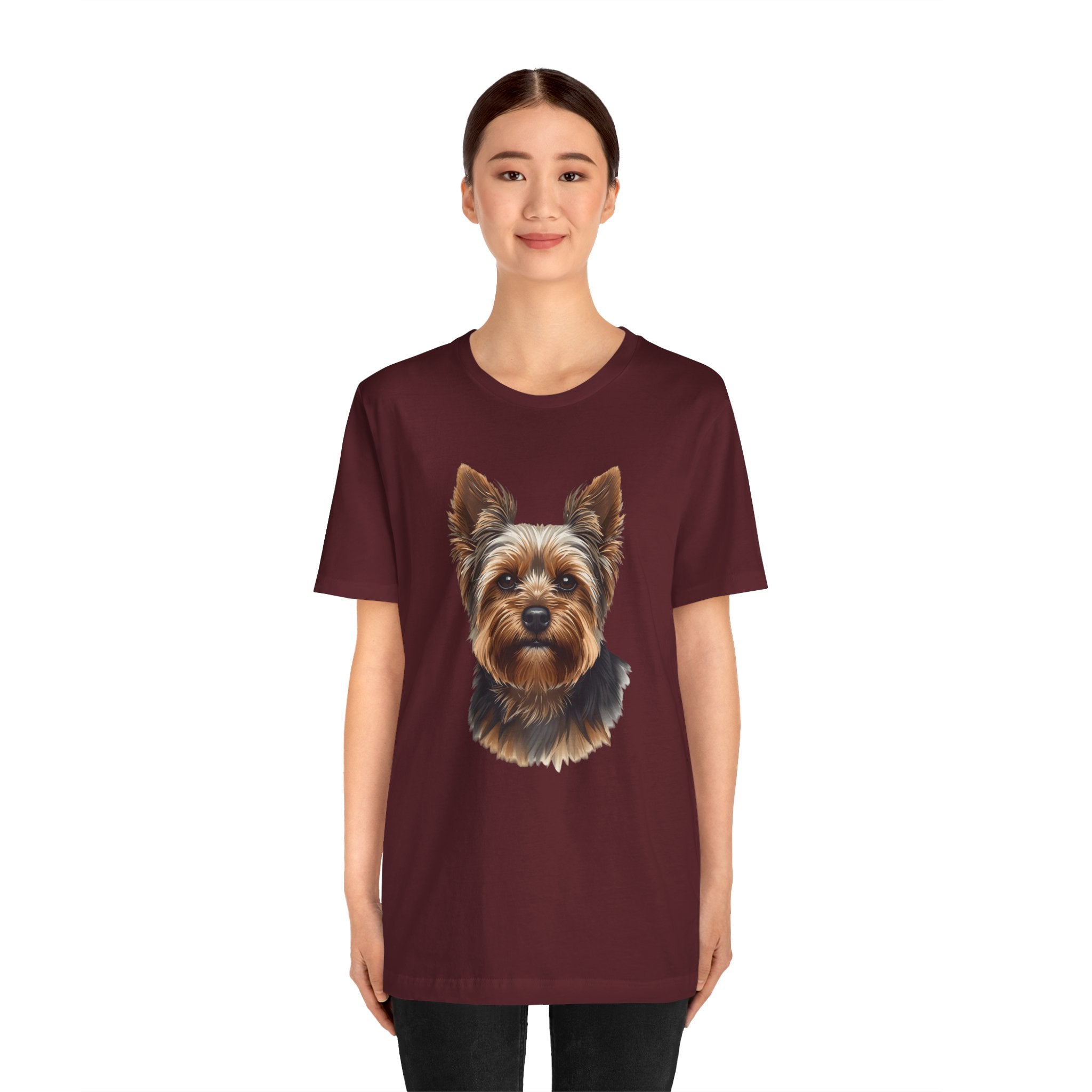 Yorkshire Terrier Portrait Tee — Realistic Cute Yorkie Dog T‑Shirt