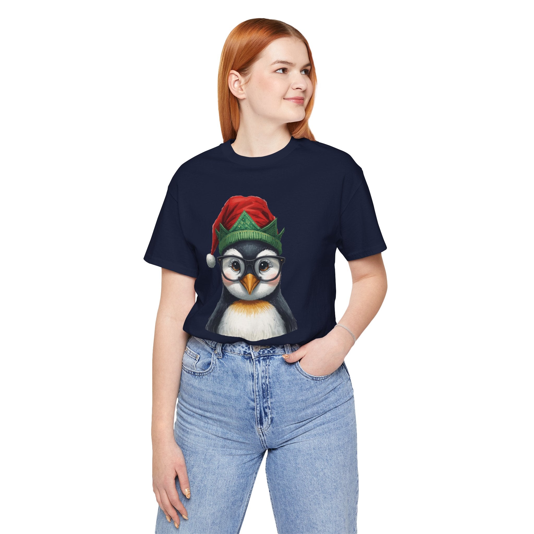 Penguin with Glasses Christmas Tee — Cute Holiday Penguin Shirt