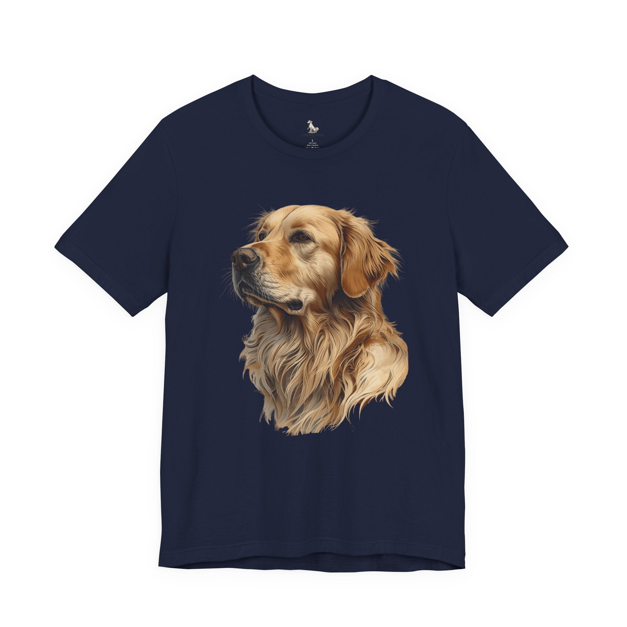 Golden Retriever Portrait T-Shirt — Realistic Dog Tee for Pet Lovers