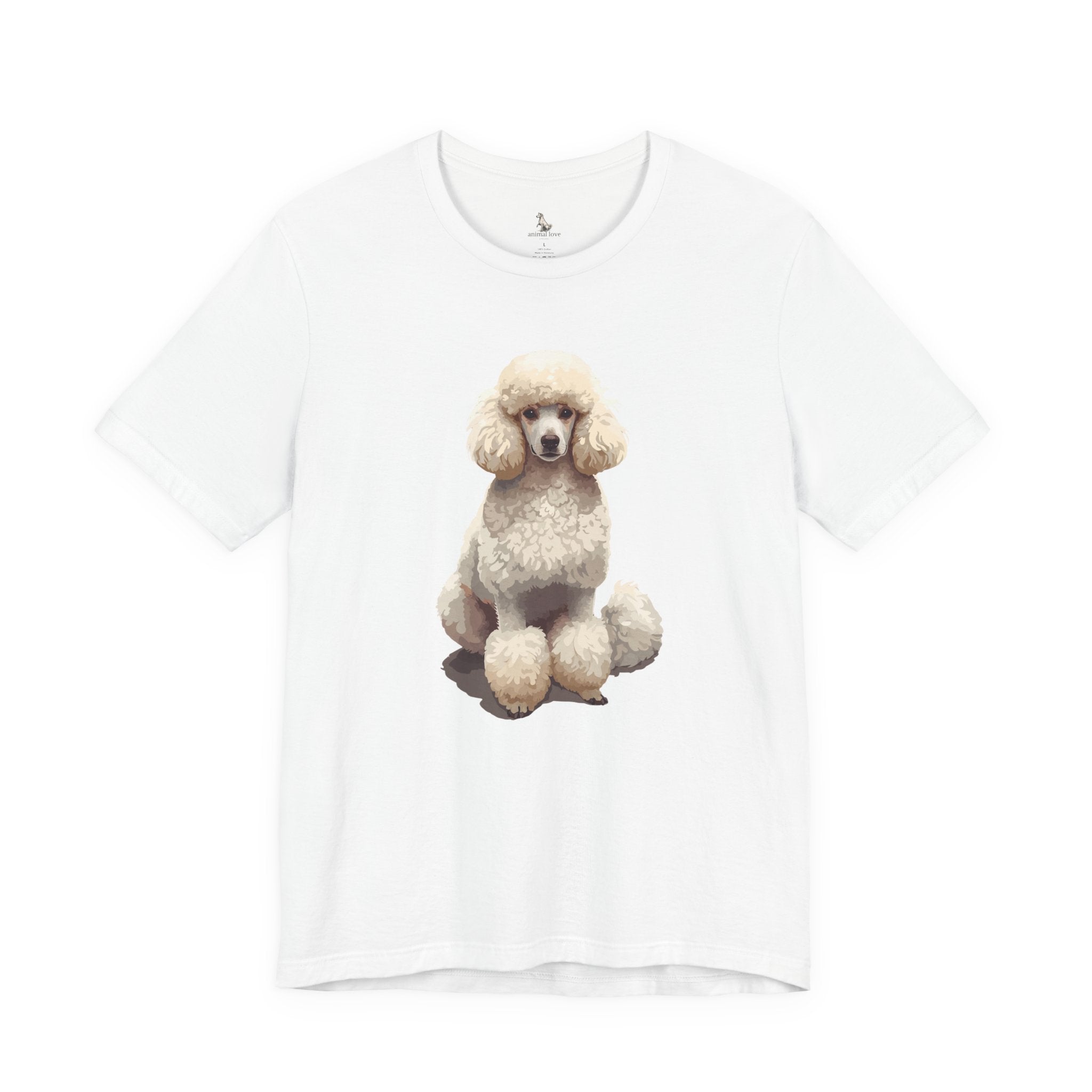 Poodle Portrait T‑Shirt — Realistic White Standard Poodle Tee