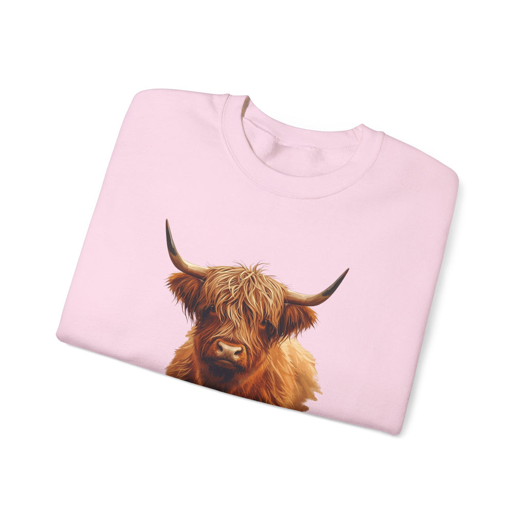Highland Cow Crewneck Sweatshirt — Scottish Highland Cattle Graphic