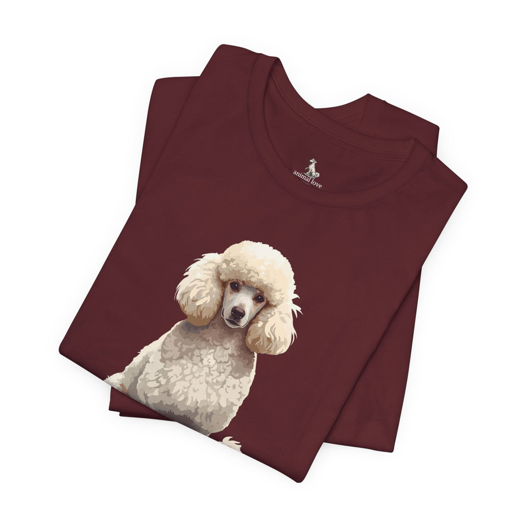 Poodle Portrait T‑Shirt — Realistic White Standard Poodle Tee