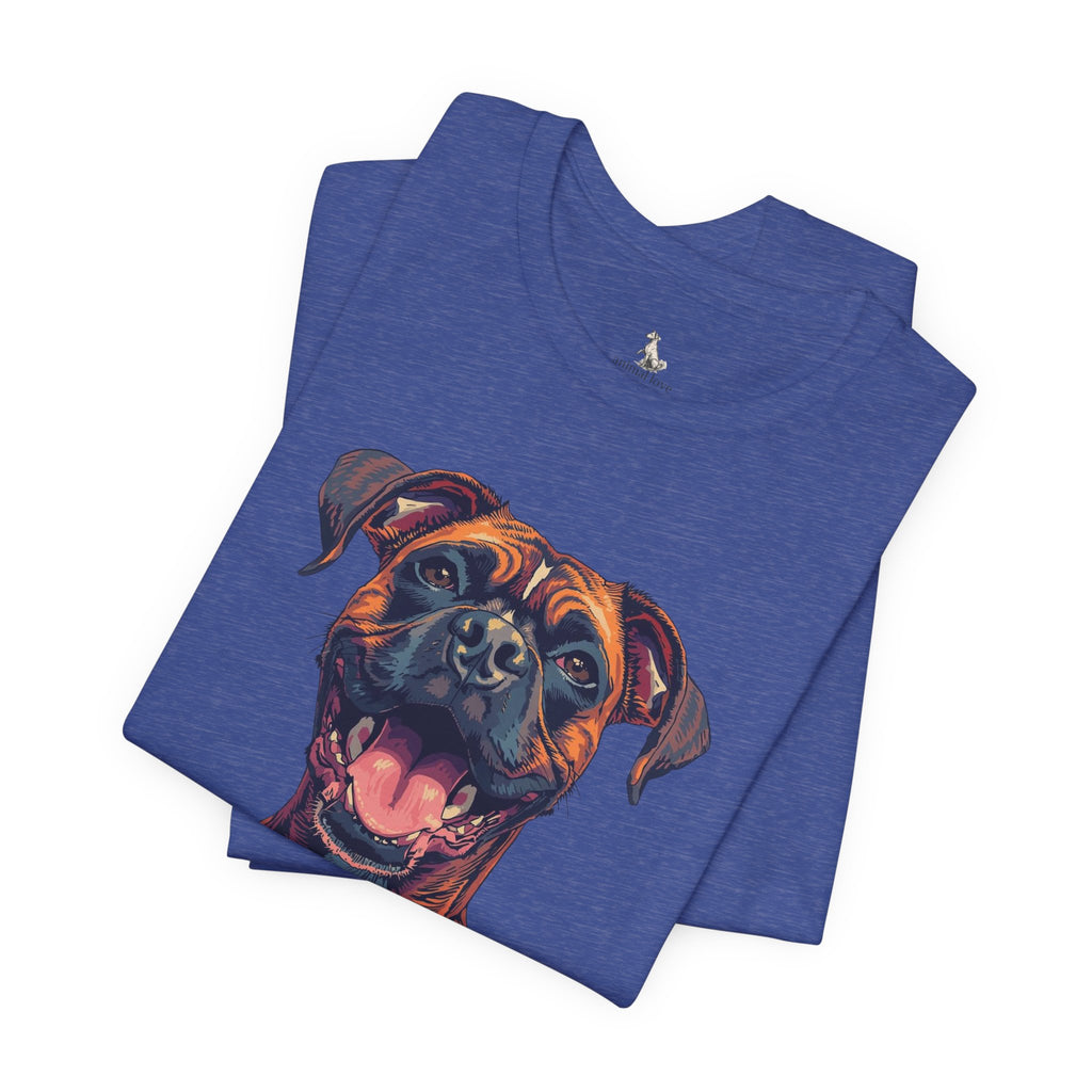 Happy Boxer Dog T‑Shirt — Colorful Portrait Pet Tee